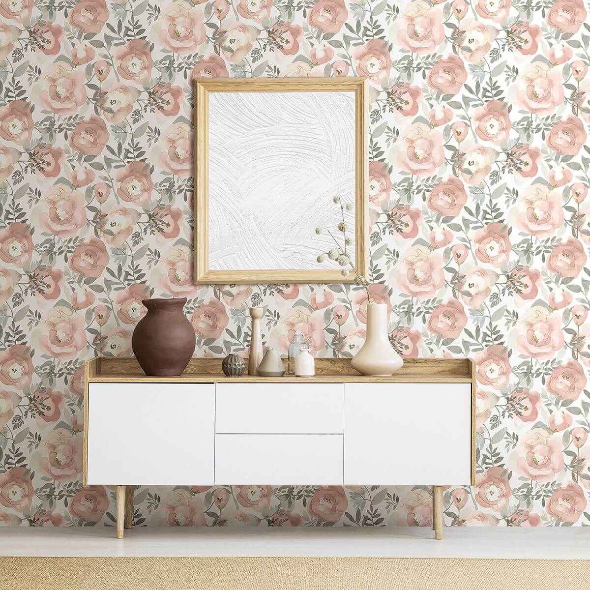Orla Rose Floral Wallpaper - York Wallcoverings - 2903-25838 - York Wallcoverings Wallpaper