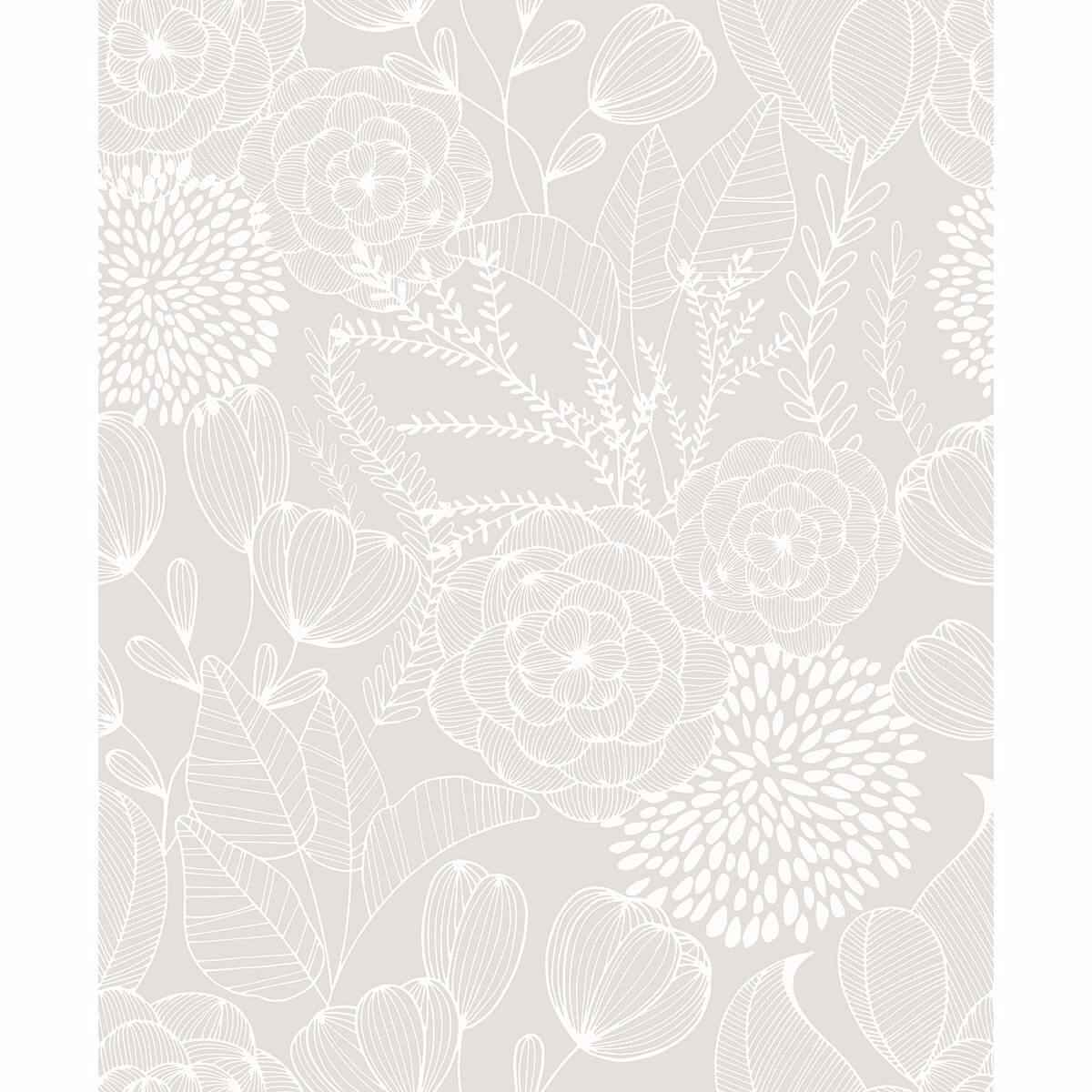 Alannah Bone Bone Botanical Wallpaper - York Wallcoverings - 2903-25858