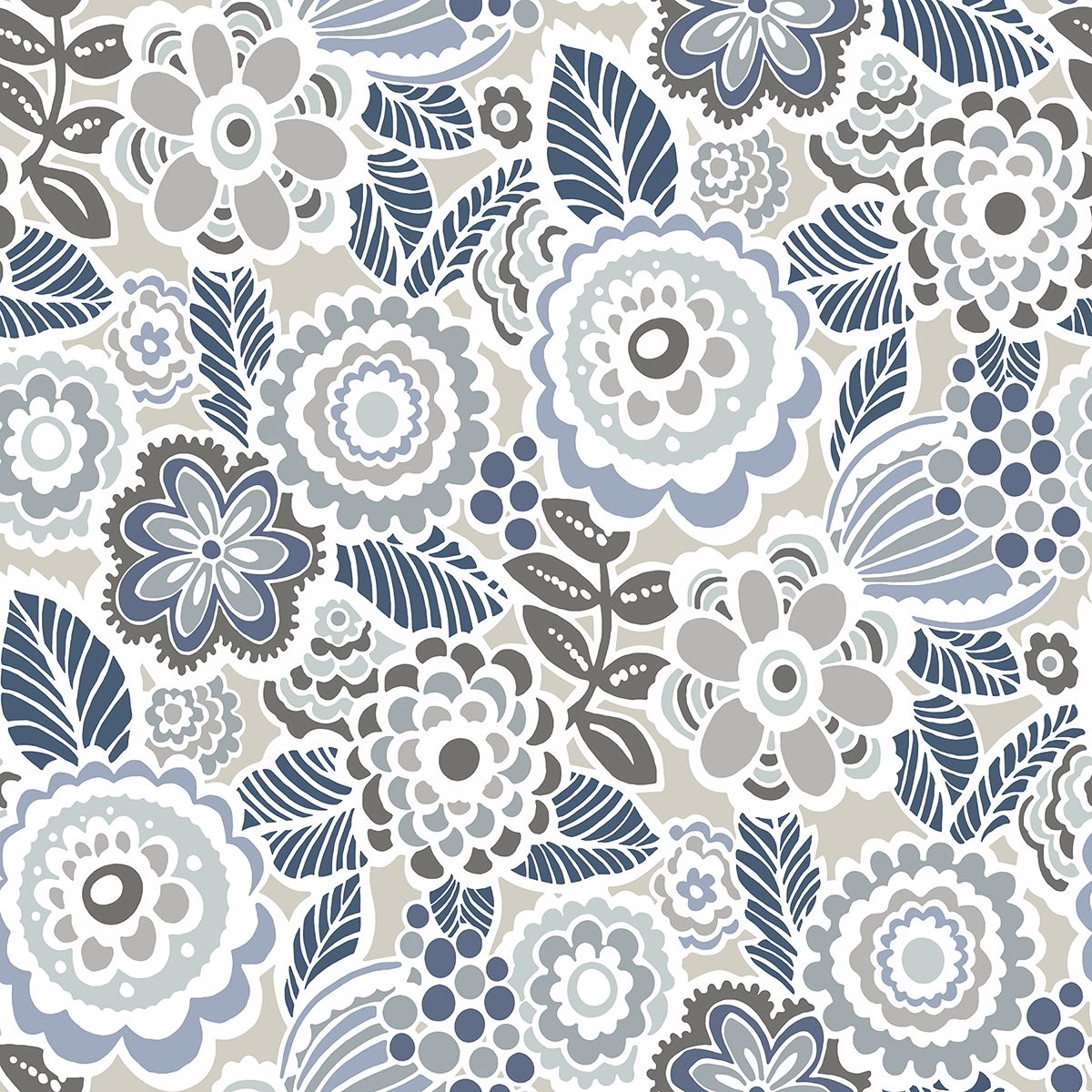 Picture of Lucy Grey Floral Wallpaper