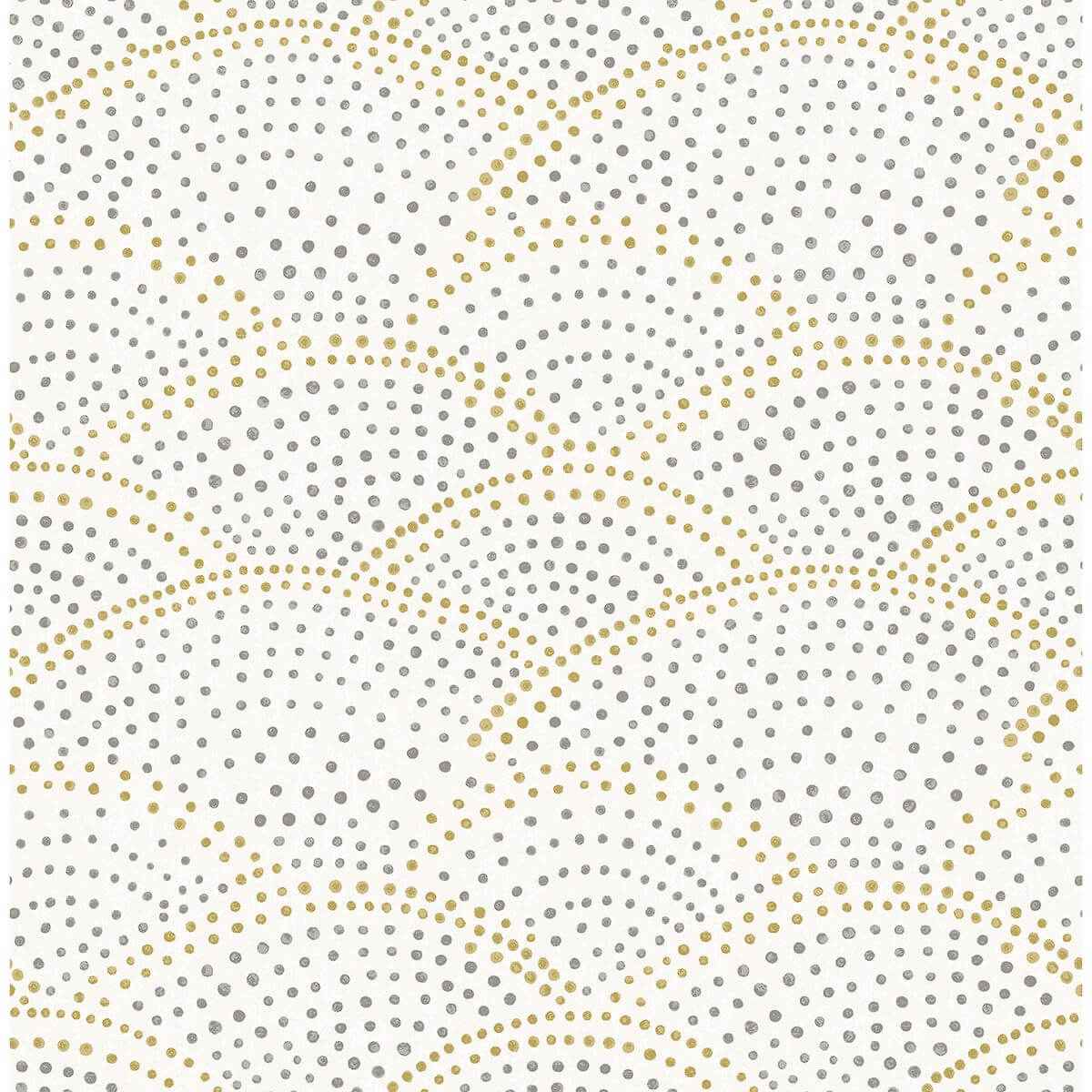 Bennett Grey Dotted Scallop Wallpaper - York Wallcoverings - 2903-25869 - York Wallcoverings Wallpaper