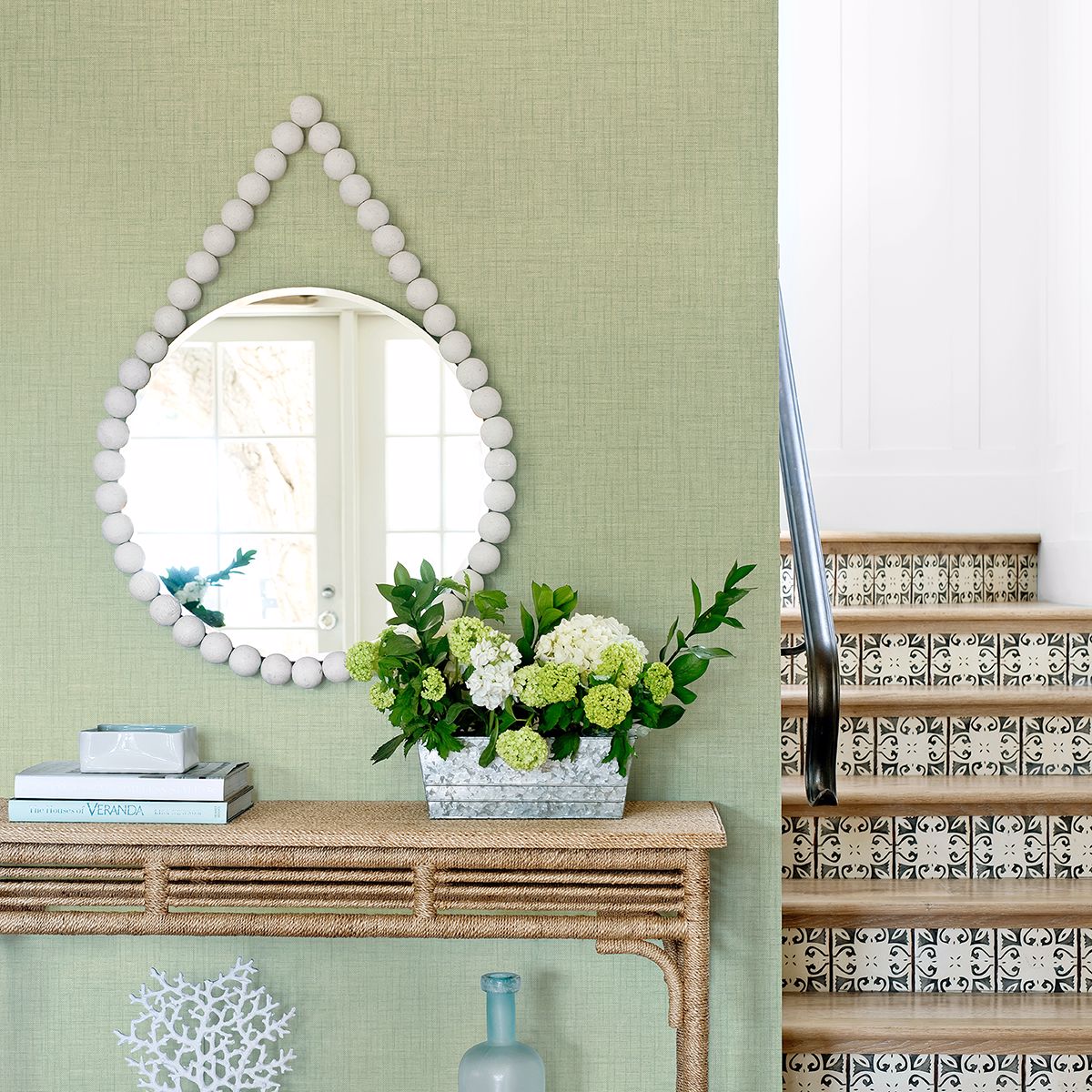 Jocelyn Light Green Faux Linen Wallpaper - Brewster Wallcovering