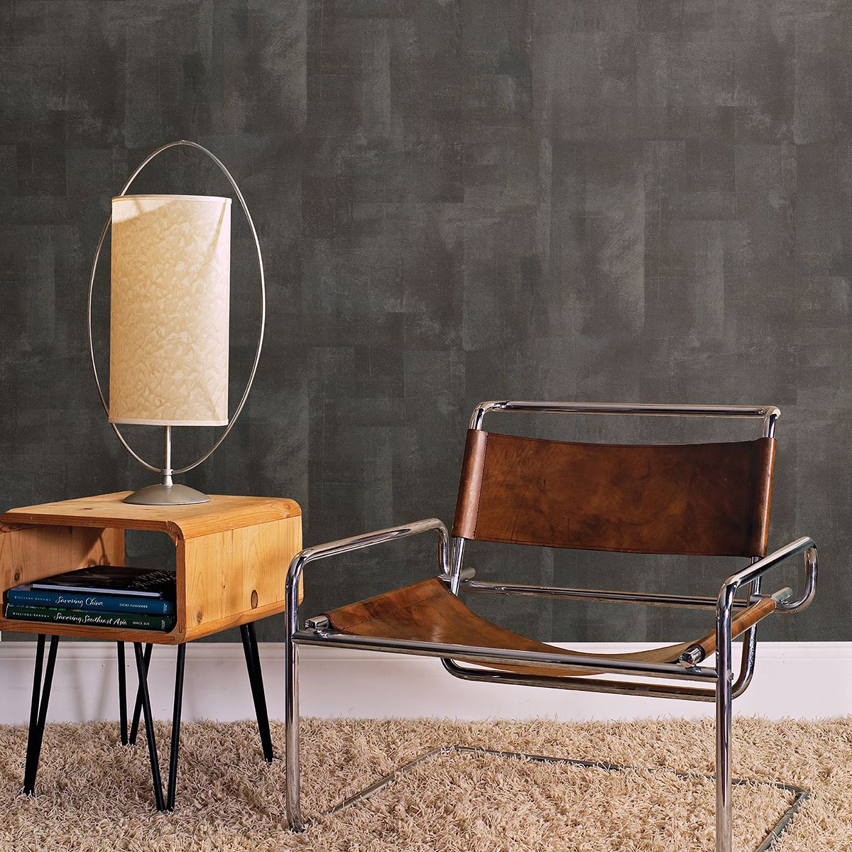 Ozone Charcoal Texture Wallpaper  | Brewster Wallcovering - The WorkRm