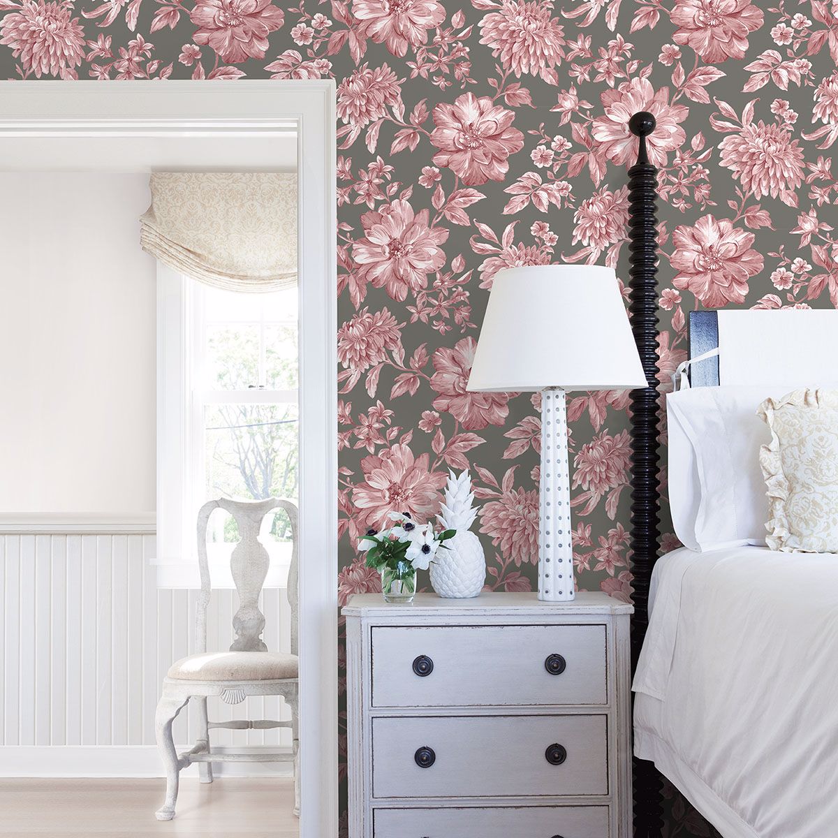 Gabriela Rasberry Floral Wallpaper - York Wallcoverings - UW25897 - York Wallcoverings Wallpaper