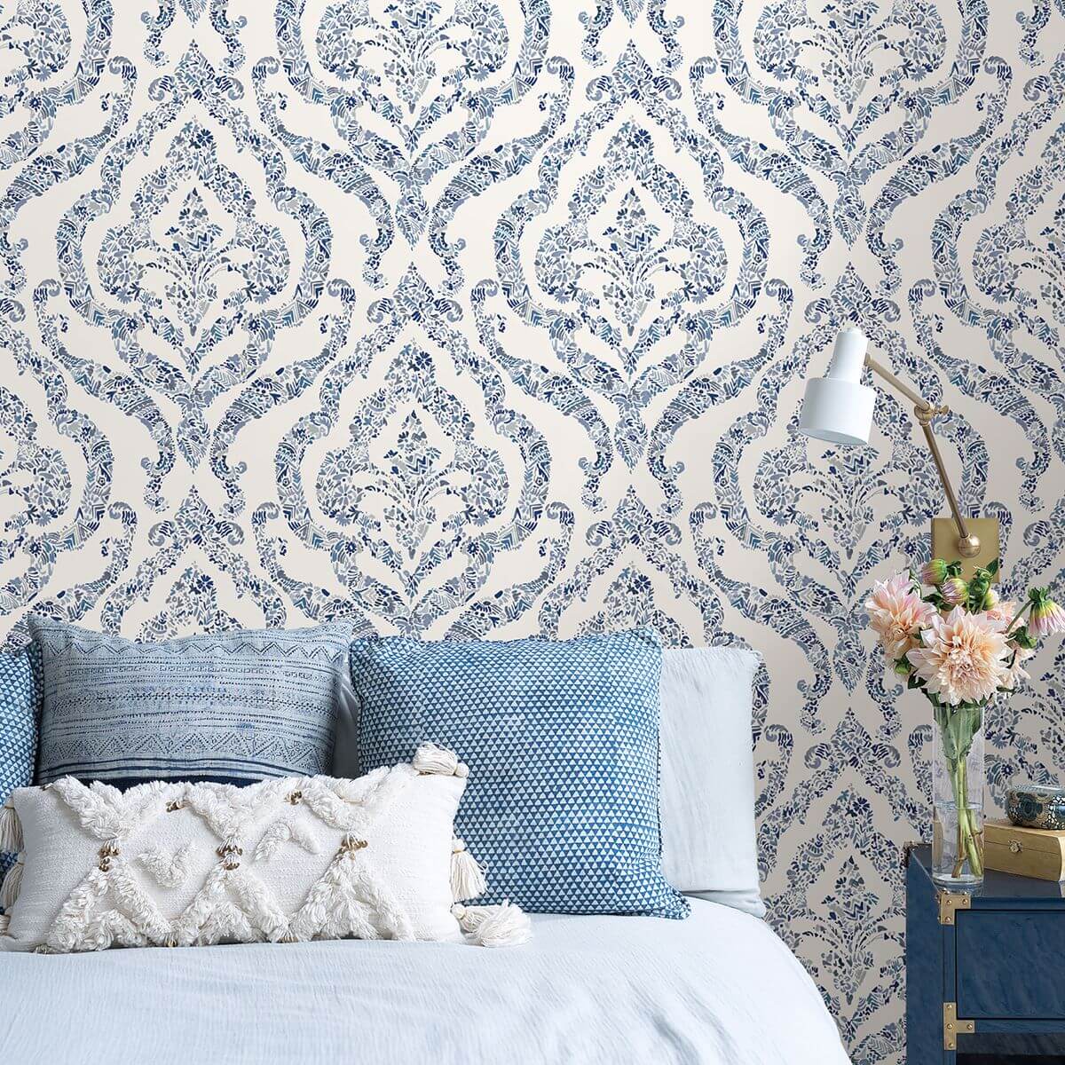 Blue Guildford Peel and Stick Wallpaper - York Wallcoverings - NUS3547 - York Wallcoverings Wallpaper