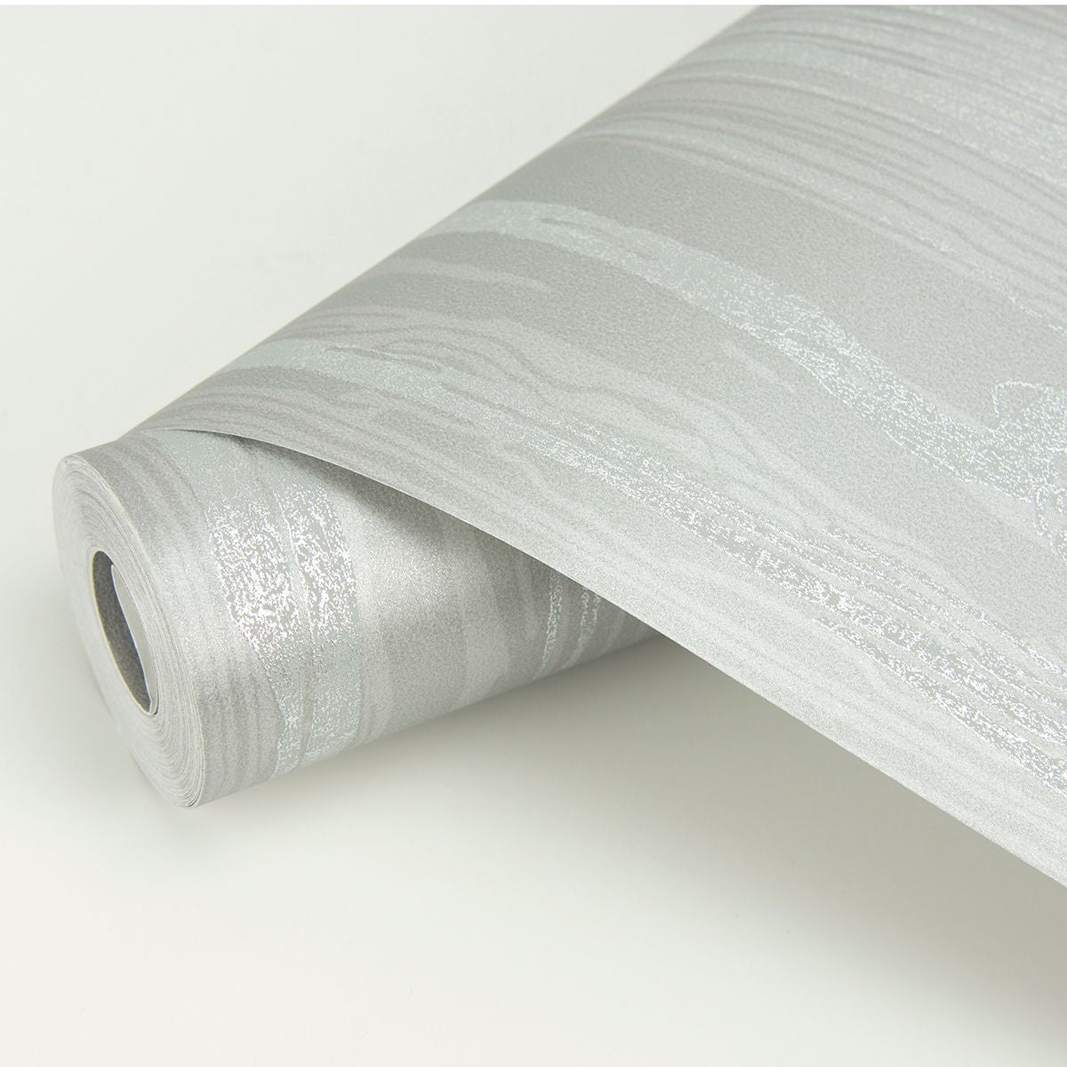 Nova Silver Faux Wood Wallpaper - Brewster Wallcovering