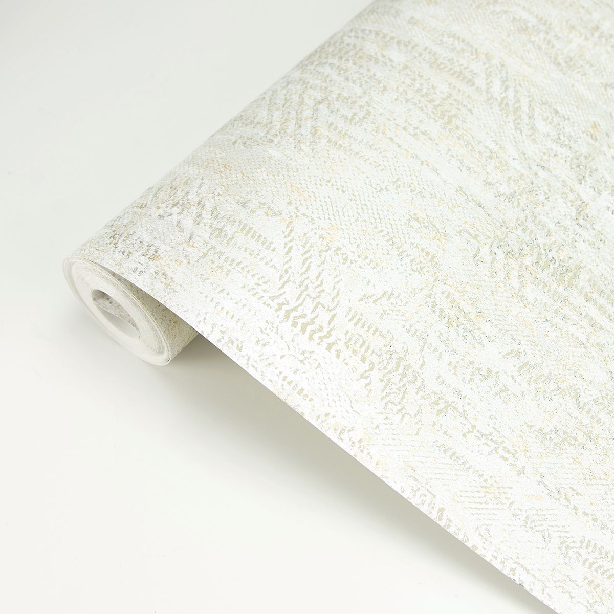 Luster White Distressed Texture Wallpaper - Brewster Wallcovering