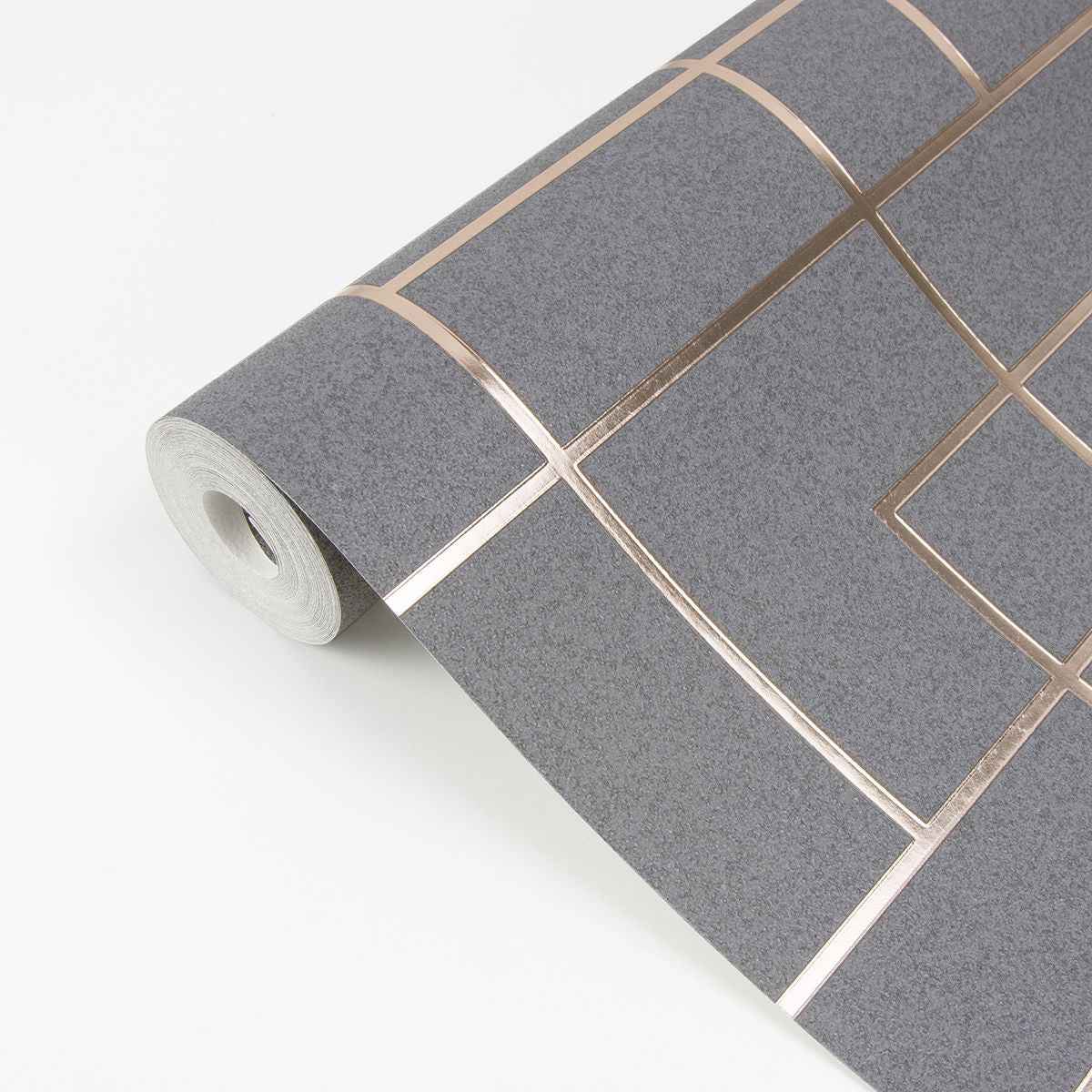 Mason Dark Grey Geometric Wallpaper - York Wallcoverings - 2927-42492 - York Wallcoverings Wallpaper