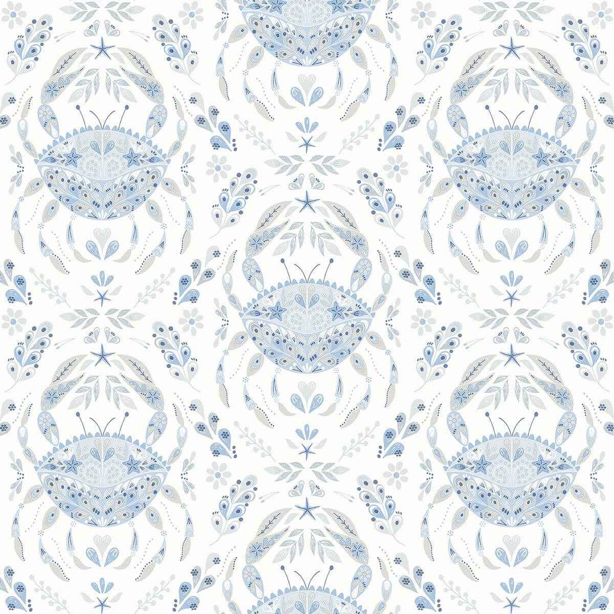 Annapolis Light Blue Crustacean Wallpaper - York Wallcoverings - 3120-13644 - York Wallcoverings Wallpaper