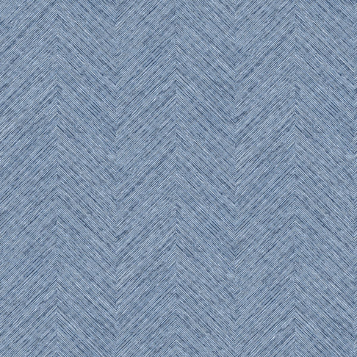 Picture of Caladesi Blue Faux Linen Wallpaper