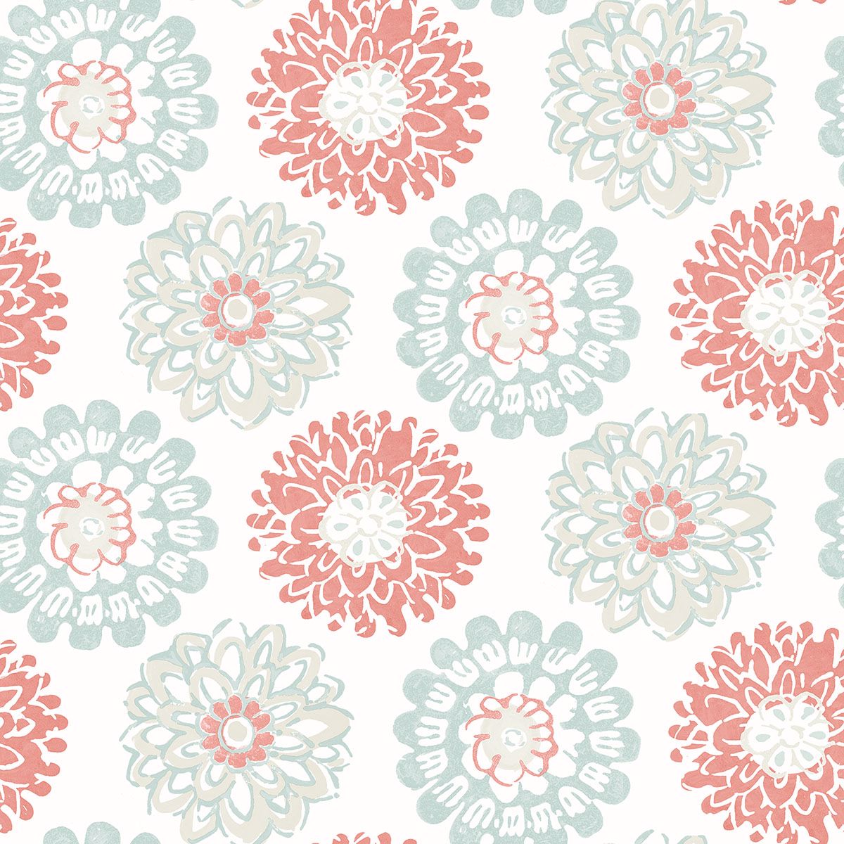 Picture of Sunkissed Coral Floral Wallpaper