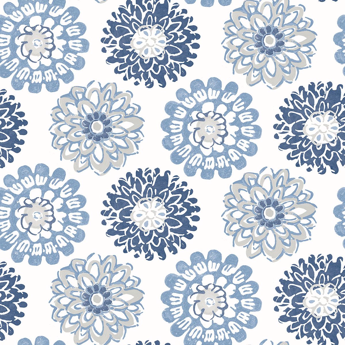 Picture of Sunkissed Blue Floral Wallpaper