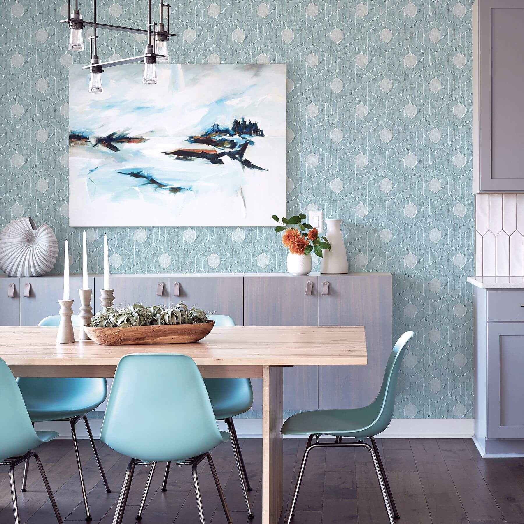 Granada Aqua Geometric Wallpaper - York Wallcoverings - 2964-25904 - York Wallcoverings Wallpaper