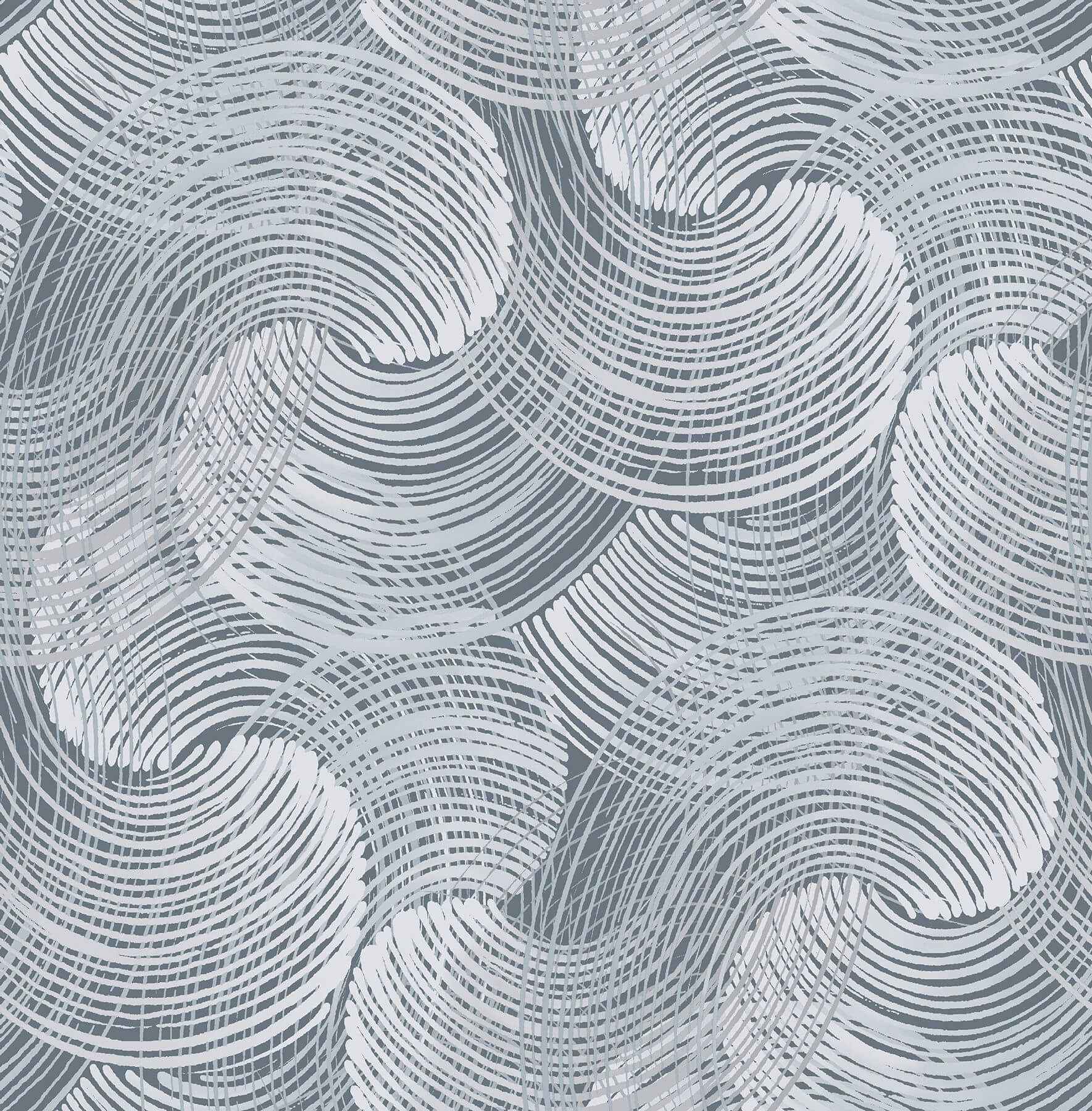 Karson Blue Swirling Geometric Wallpaper - York Wallcoverings - 2964-25905 - York Wallcoverings Wallpaper