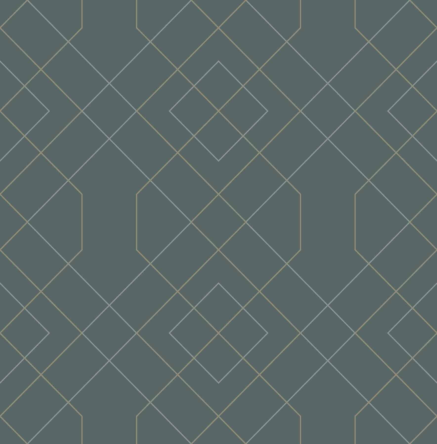 Ballard Teal Geometric Wallpaper - York Wallcoverings - 2964-25911