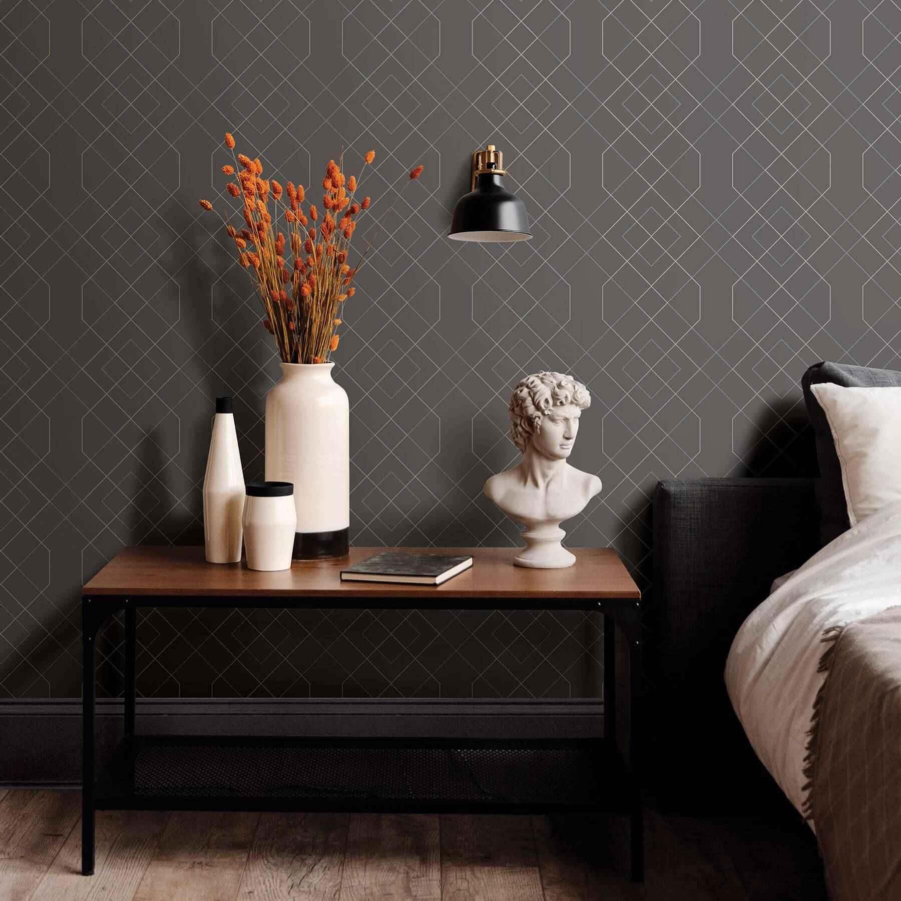 Ballard Grey Geometric Wallpaper - York Wallcoverings - 2964-25912 - York Wallcoverings Wallpaper