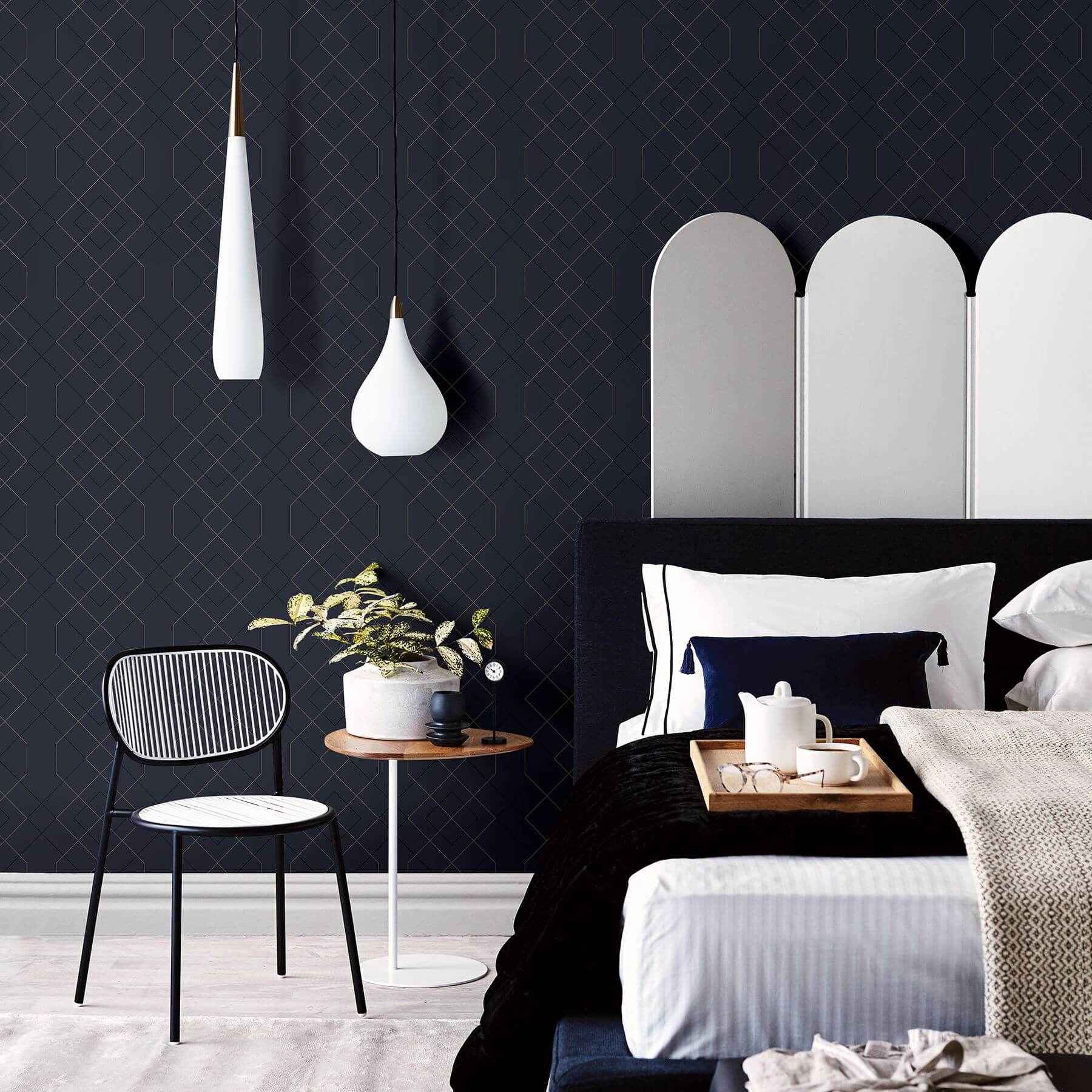 Ballard Indigo Geometric Wallpaper - York Wallcoverings - 2964-25913 - York Wallcoverings Wallpaper