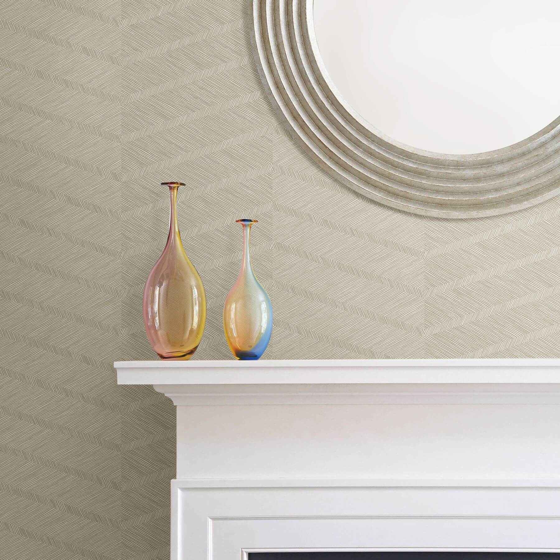 Aspen Champagne Chevron Wallpaper - York Wallcoverings - 2964-25918 - York Wallcoverings Wallpaper