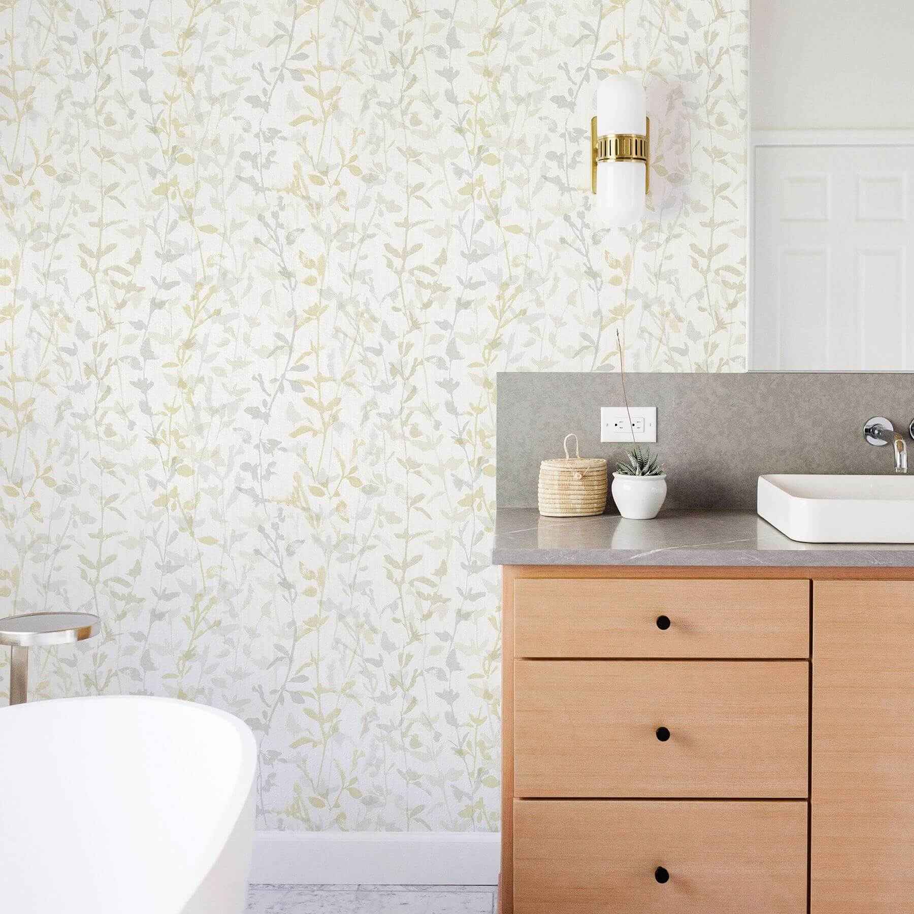 Thea Light Grey Floral Trail Wallpaper - York Wallcoverings - 2964-25933 - York Wallcoverings Wallpaper