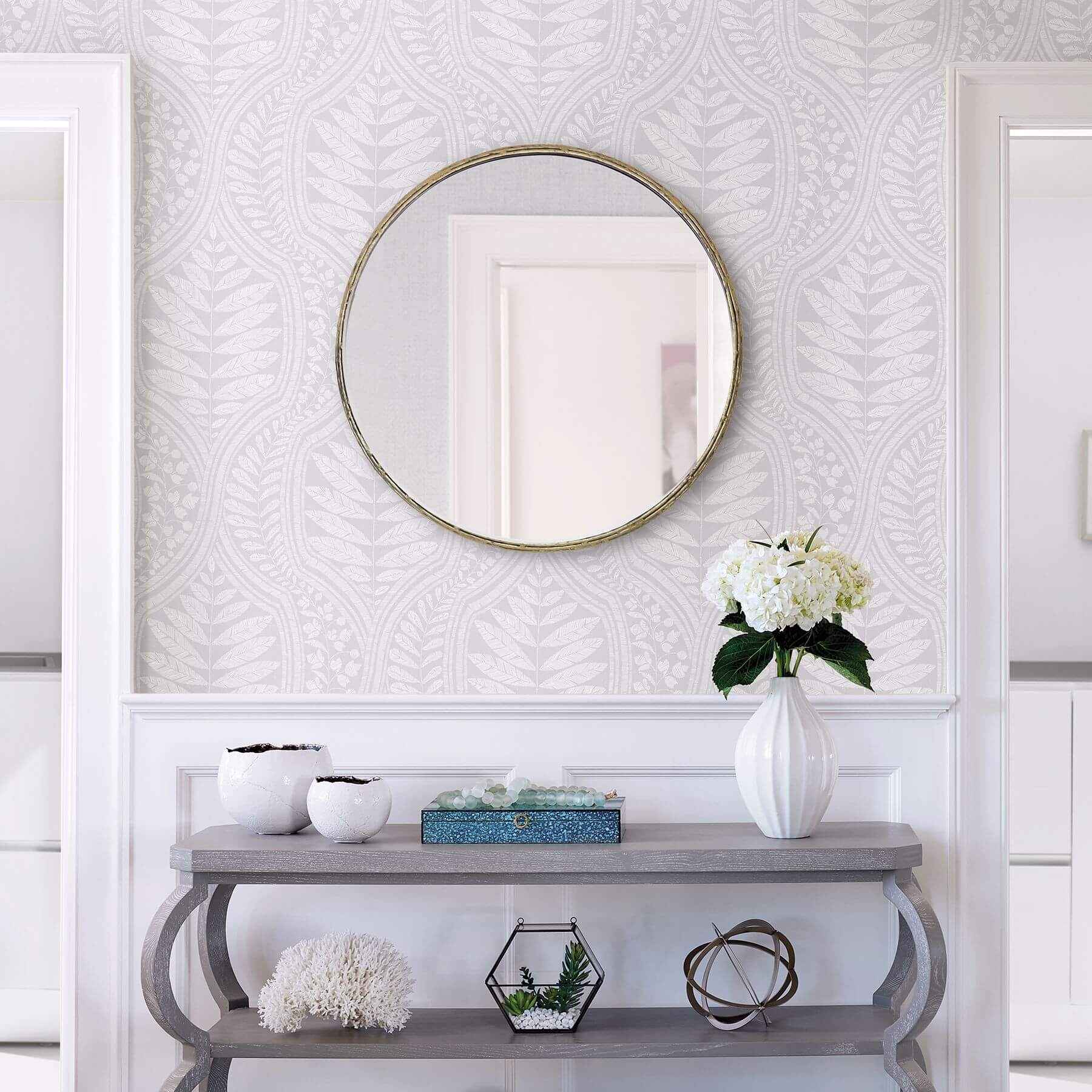 Juno Light Grey Grey Ogee Wallpaper - York Wallcoverings - 2964-25948 - York Wallcoverings Wallpaper