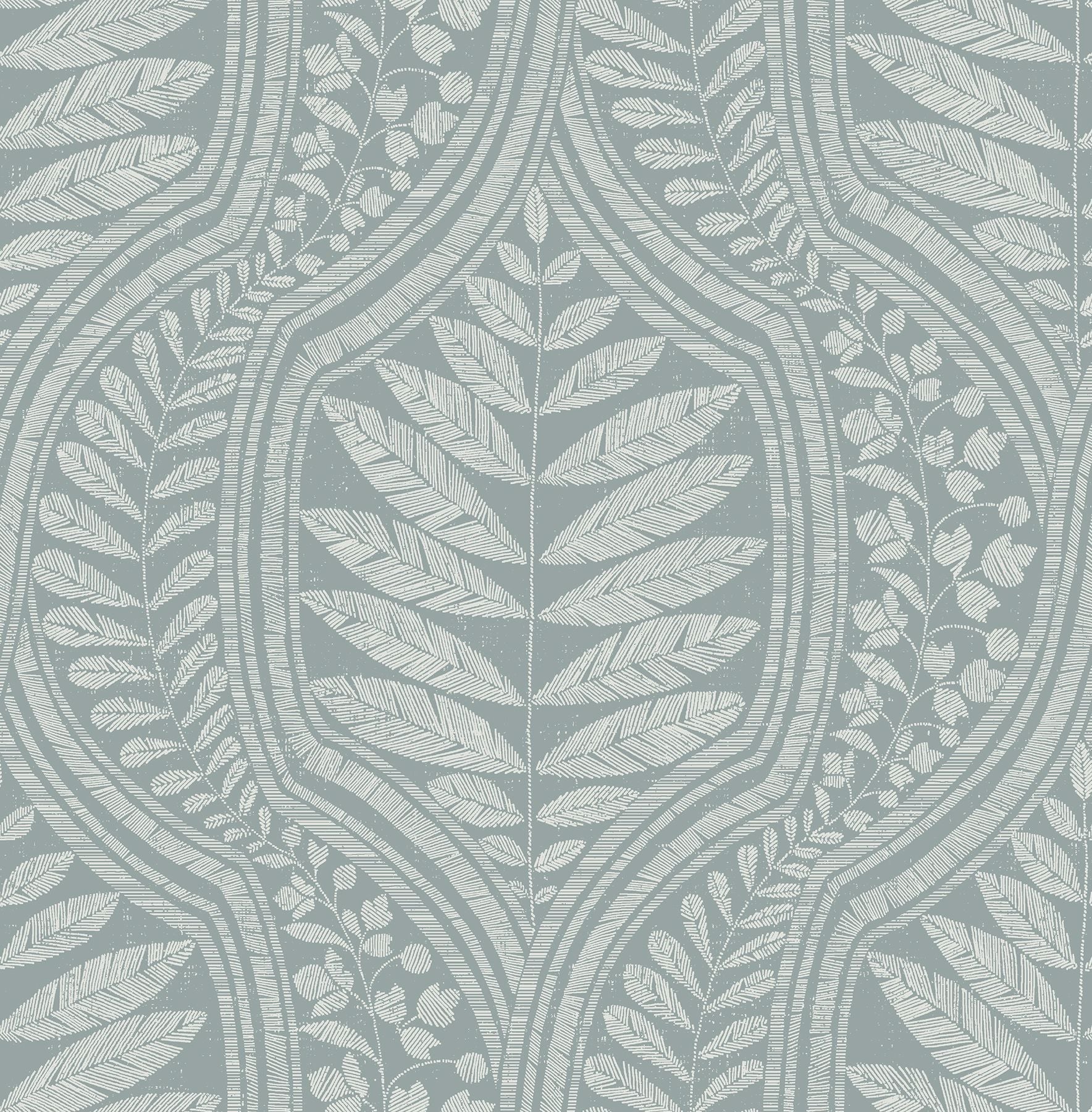 Picture of Juno Teal Ogee Wallpaper- Scott Living