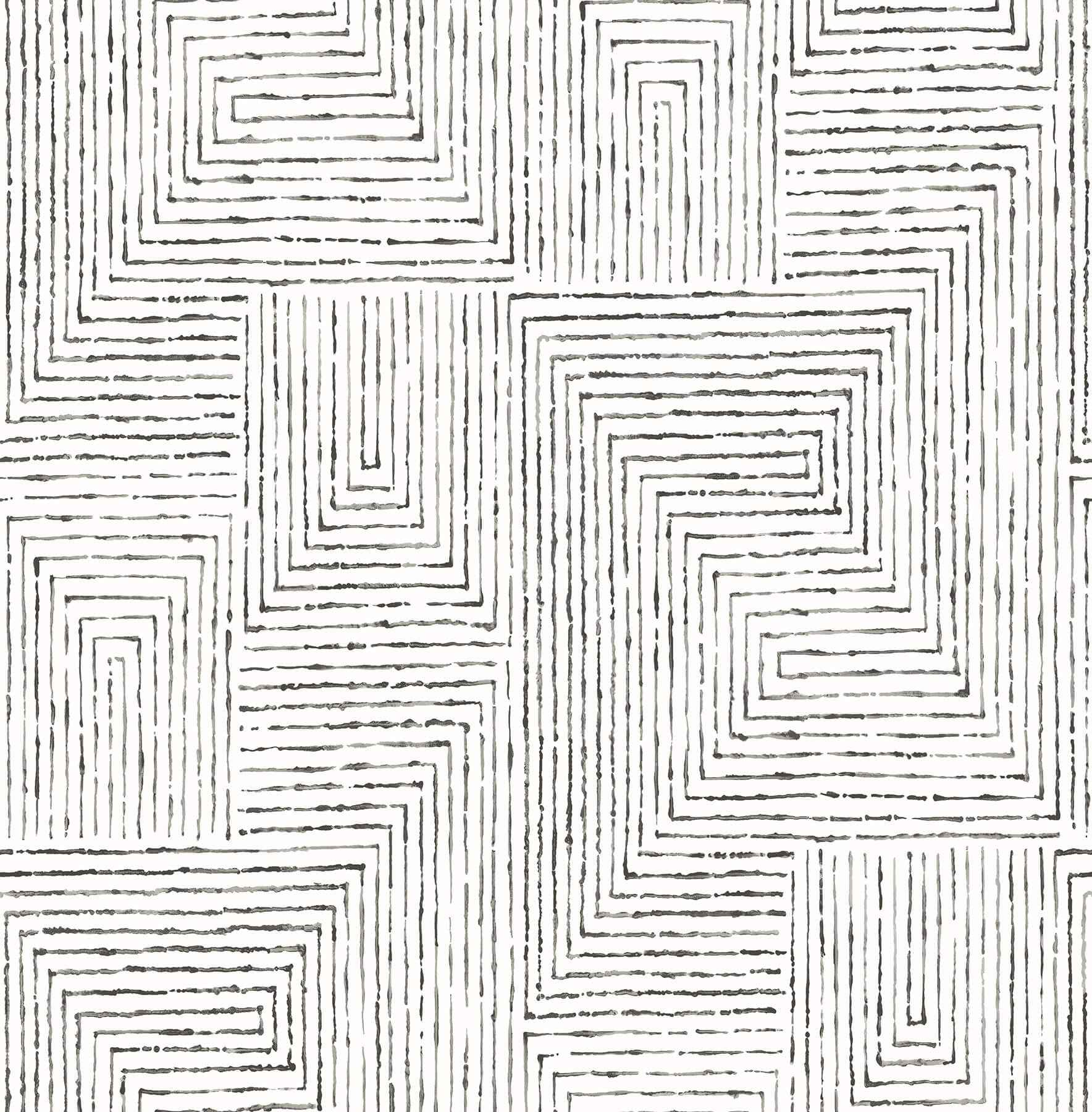 Merritt Black Geometric Wallpaper - York Wallcoverings - 2964-25958 - York Wallcoverings Wallpaper