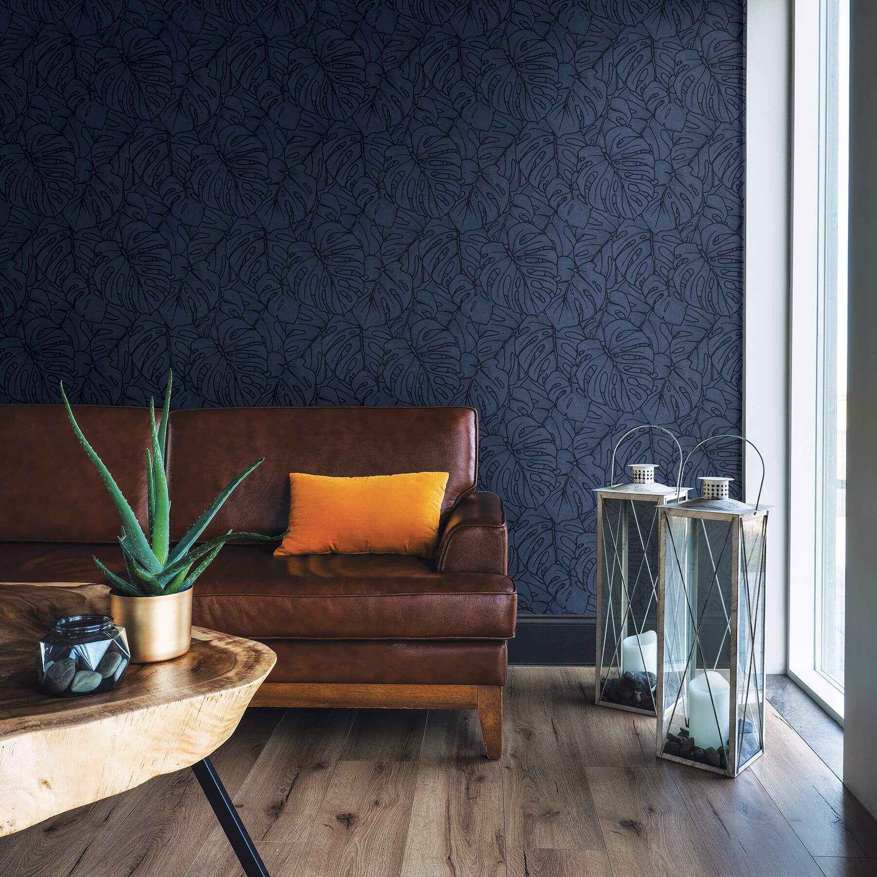 Balboa Indigo Botanical Wallpaper - York Wallcoverings - 2964-87342 - York Wallcoverings Wallpaper