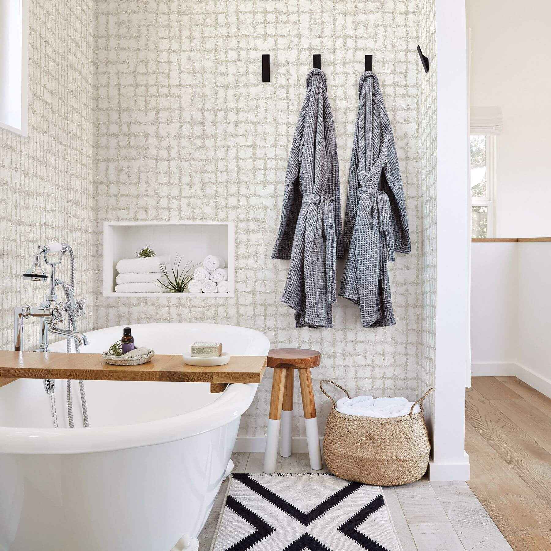 Shea Gold Distressed Geometric Wallpaper - York Wallcoverings - 2964-87350 - York Wallcoverings Wallpaper