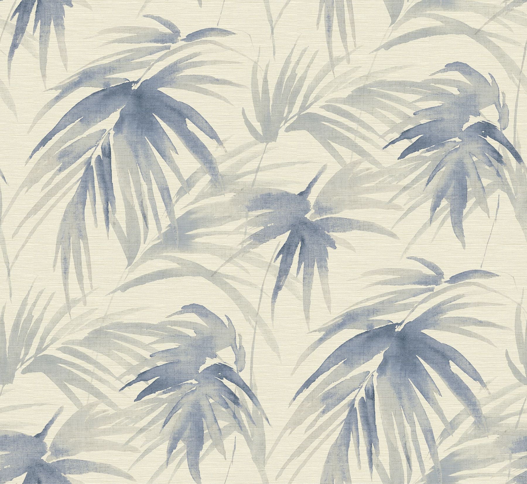 Picture of Darlana Blue Grasscloth Wallpaper- Scott Living