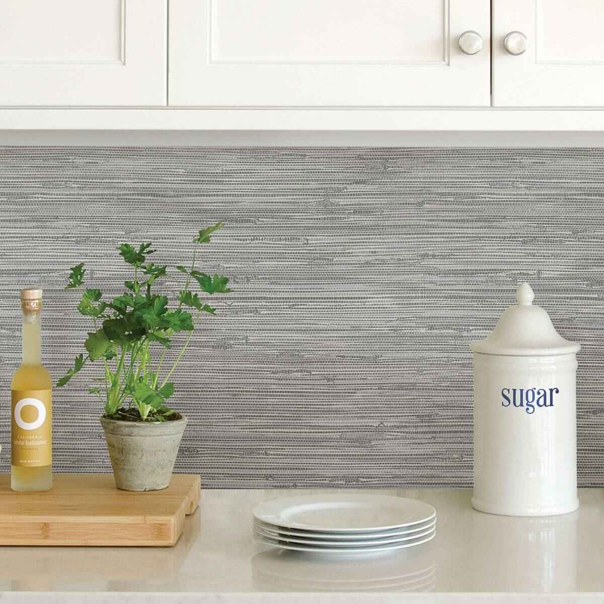 Sisal Stone Peel and Stick Wallpaper - York Wallcoverings - NH3062 - York Wallcoverings Wallpaper