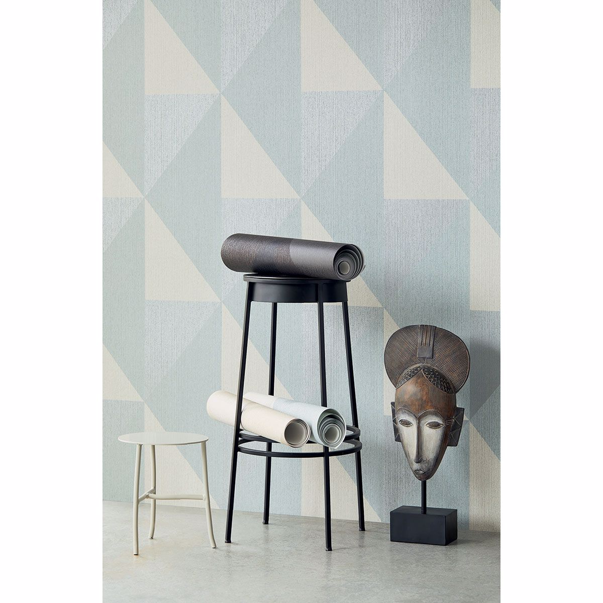 Diamond Light Blue Tri-Tone Geometric Wallpaper - Brewster Wallcovering