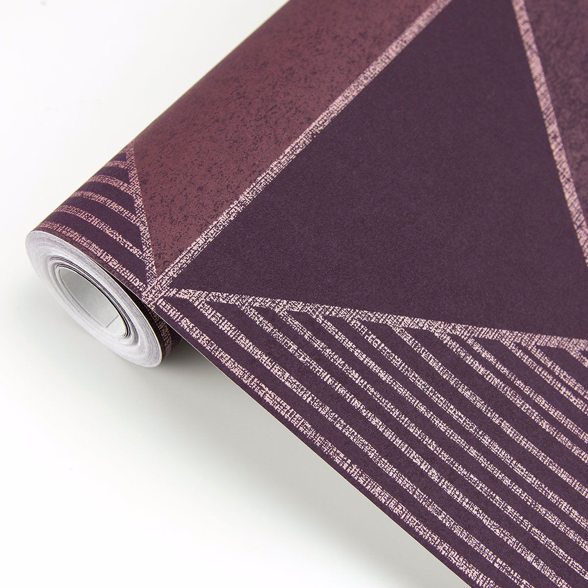 Art Deco Plum Glam Geometric Wallpaper - Brewster Wallcovering