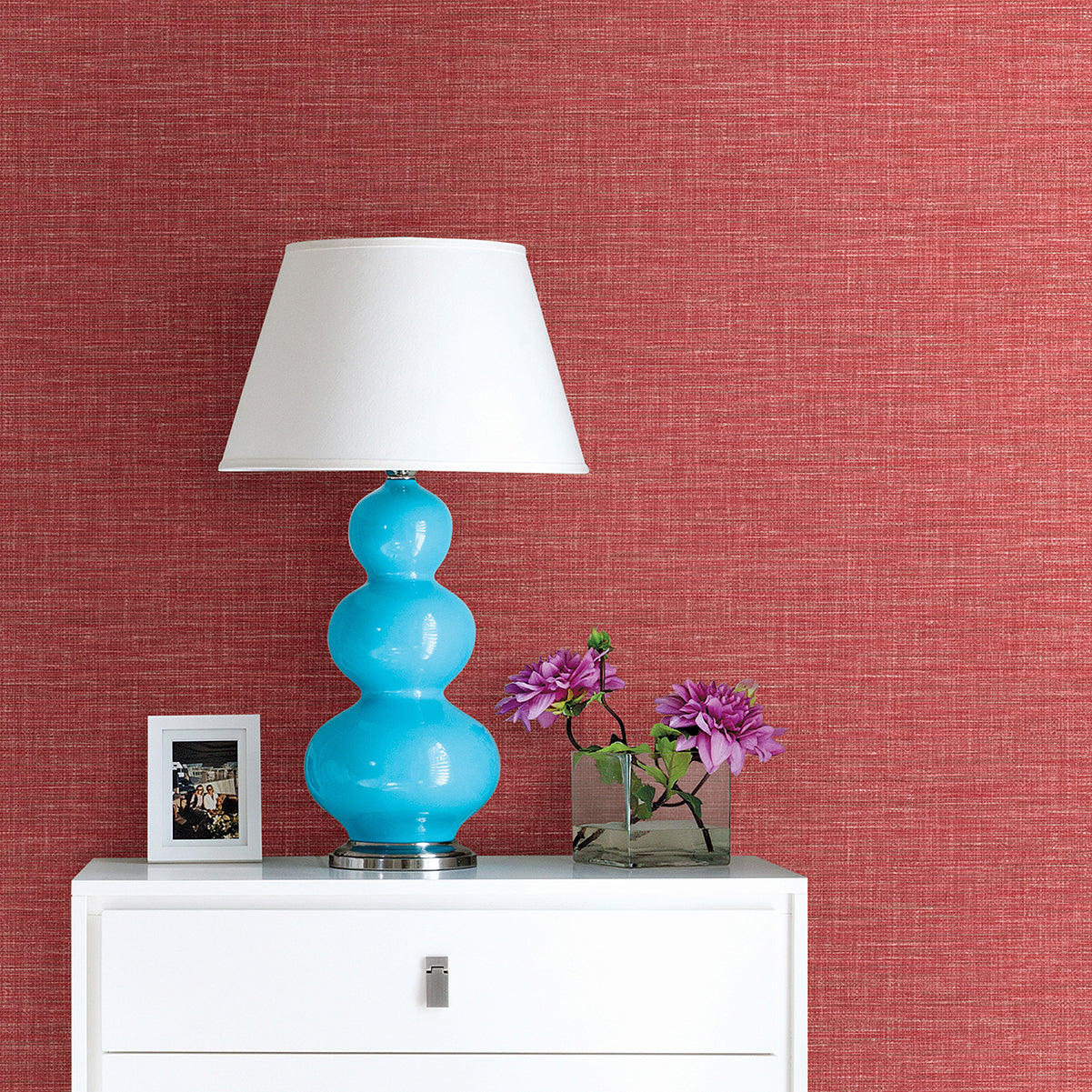 Exhale Coral Woven Texture Wallpaper - Brewster Wallcovering