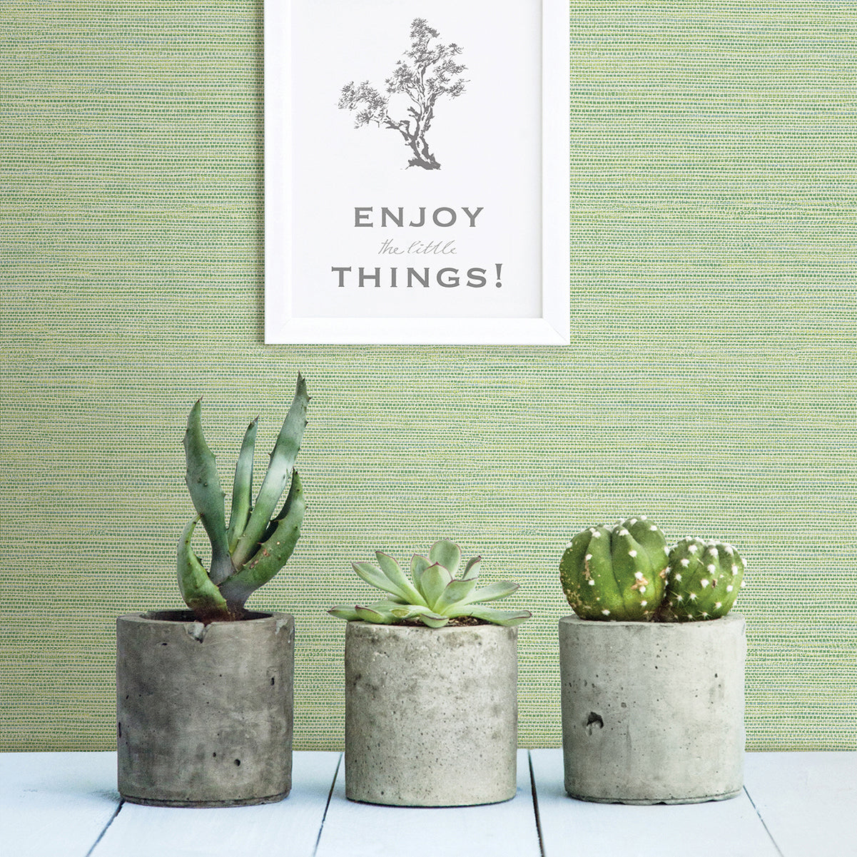 Agave Green Imitation Grasscloth Wallpaper  | Brewster Wallcovering - The WorkRm