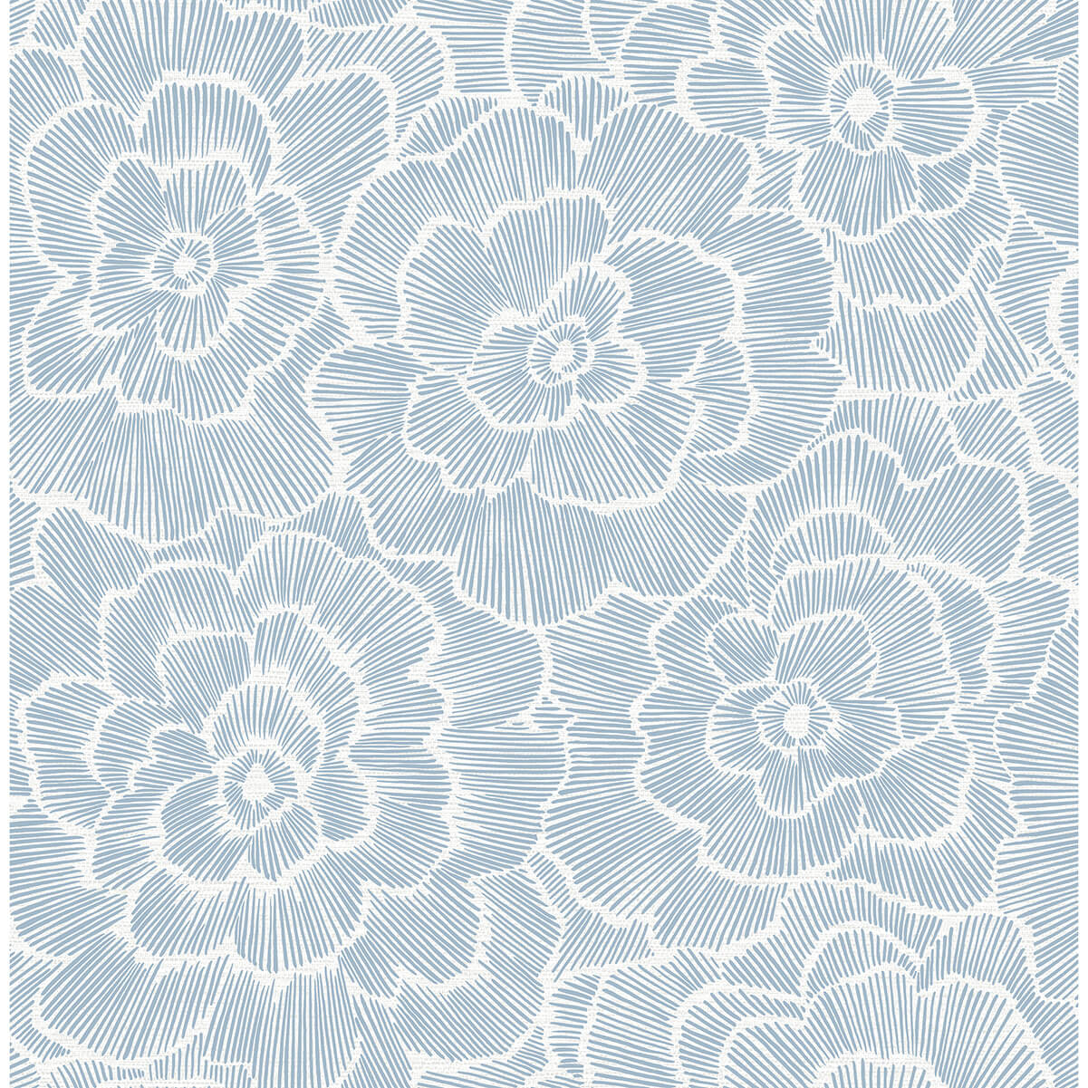 Periwinkle Blue Textured Floral Wallpaper - York Wallcoverings - 2969-26039 - York Wallcoverings Wallpaper