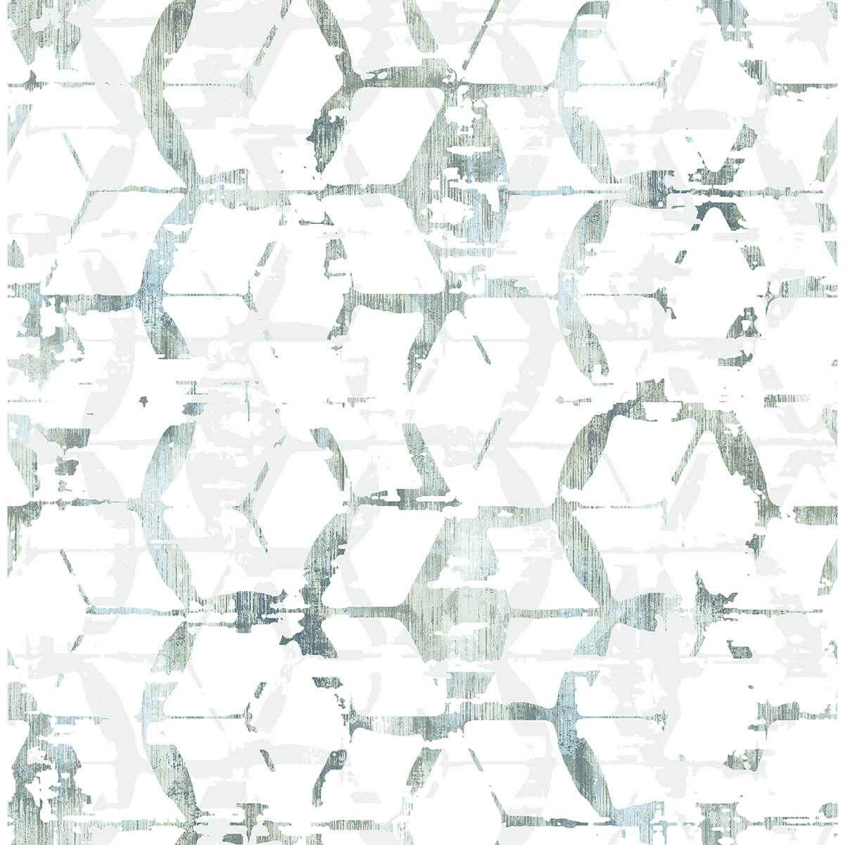 Augustine Slate Distressed Geometric Wallpaper - York Wallcoverings - 2969-26042 - York Wallcoverings Wallpaper