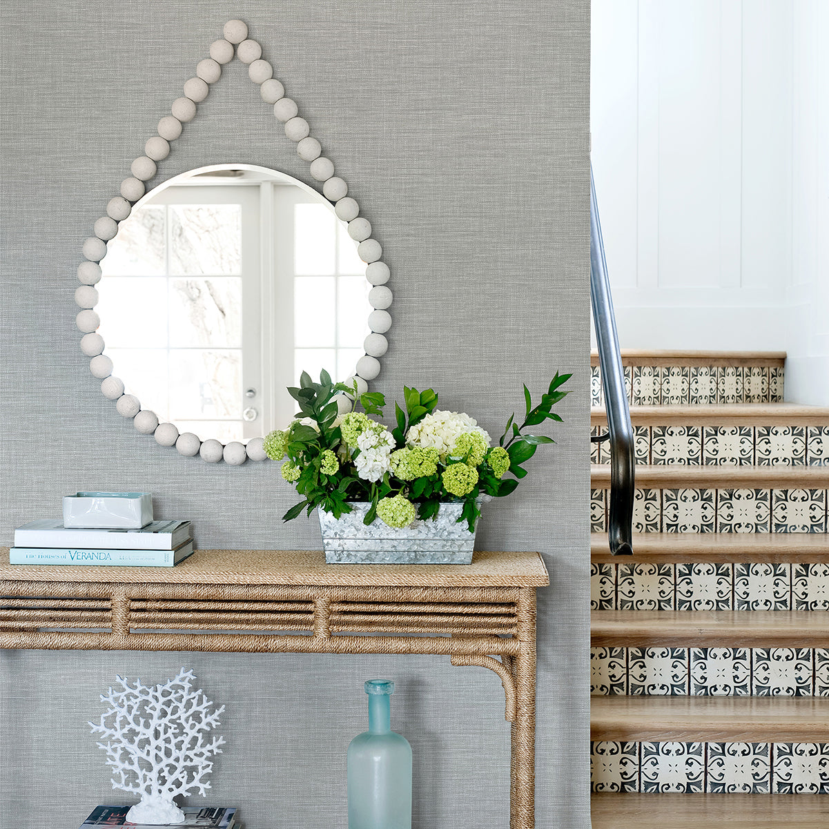 Exhale Grey Woven Texture Wallpaper - Brewster Wallcovering