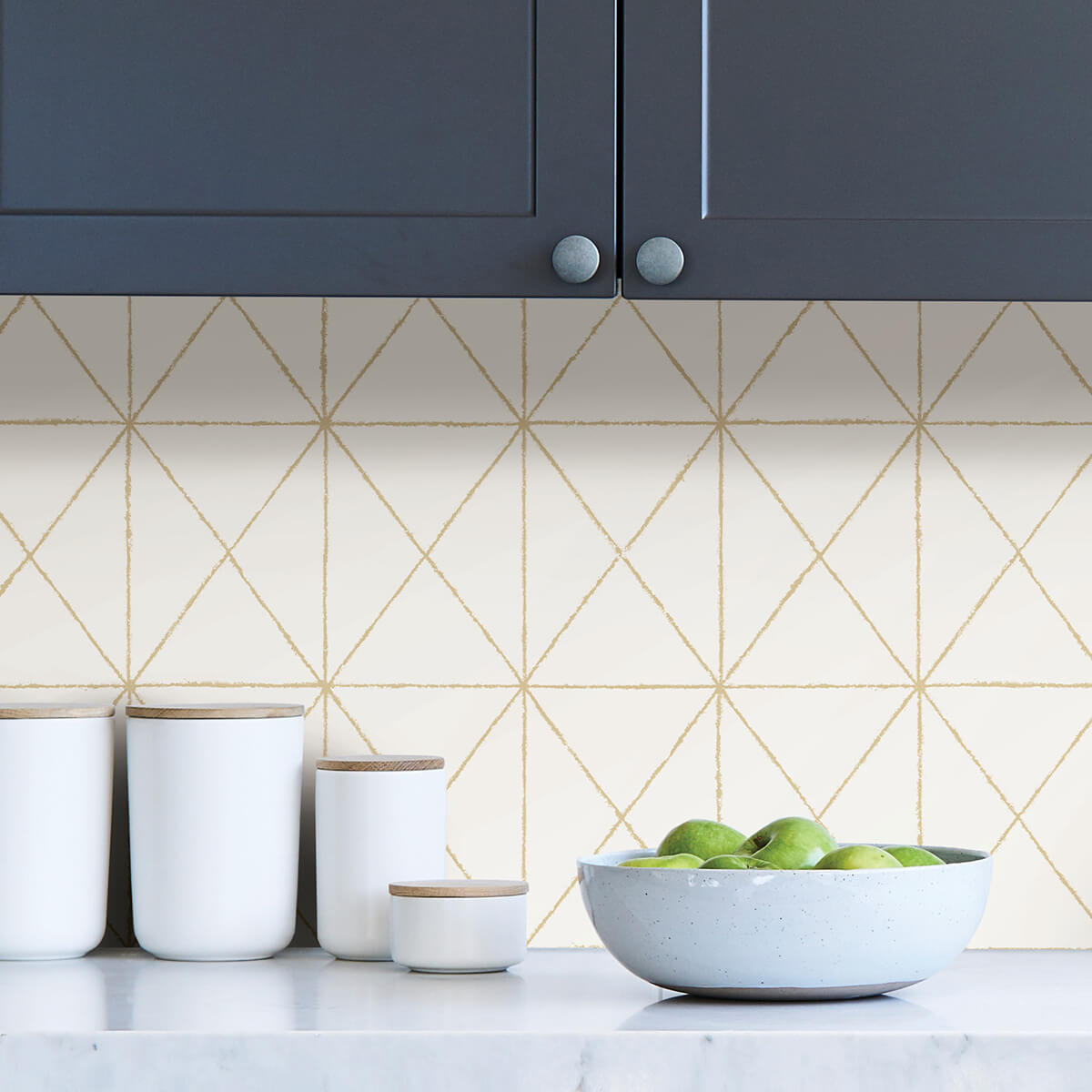 White Gold Get in Line Peel and Stick Wallpaper - York Wallcoverings - NUS3577 - York Wallcoverings Wallpaper