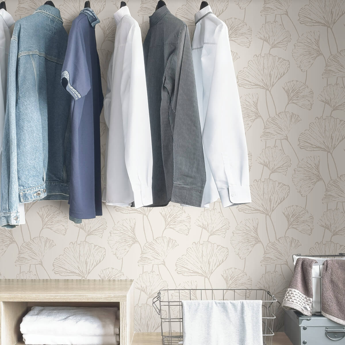 Silver Hikarigaoka Peel and Stick Wallpaper - York Wallcoverings - NUS3578 - York Wallcoverings Wallpaper