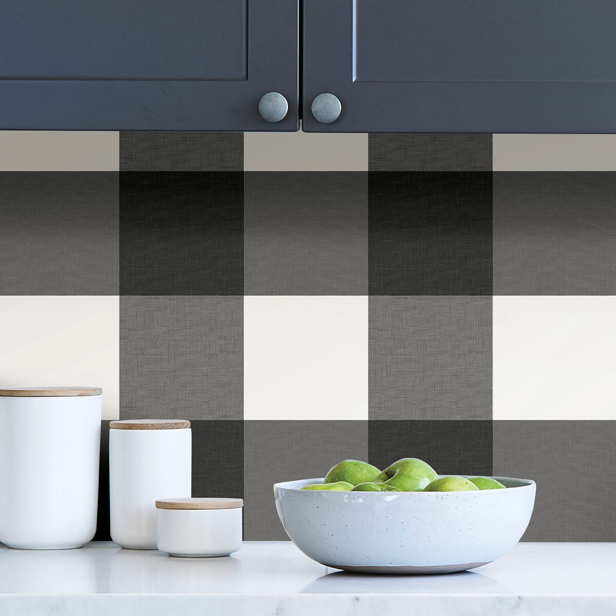 Charcoal Farmhouse Plaid Peel and Stick Wallpaper - York Wallcoverings - NUS3624 - York Wallcoverings Wallpaper
