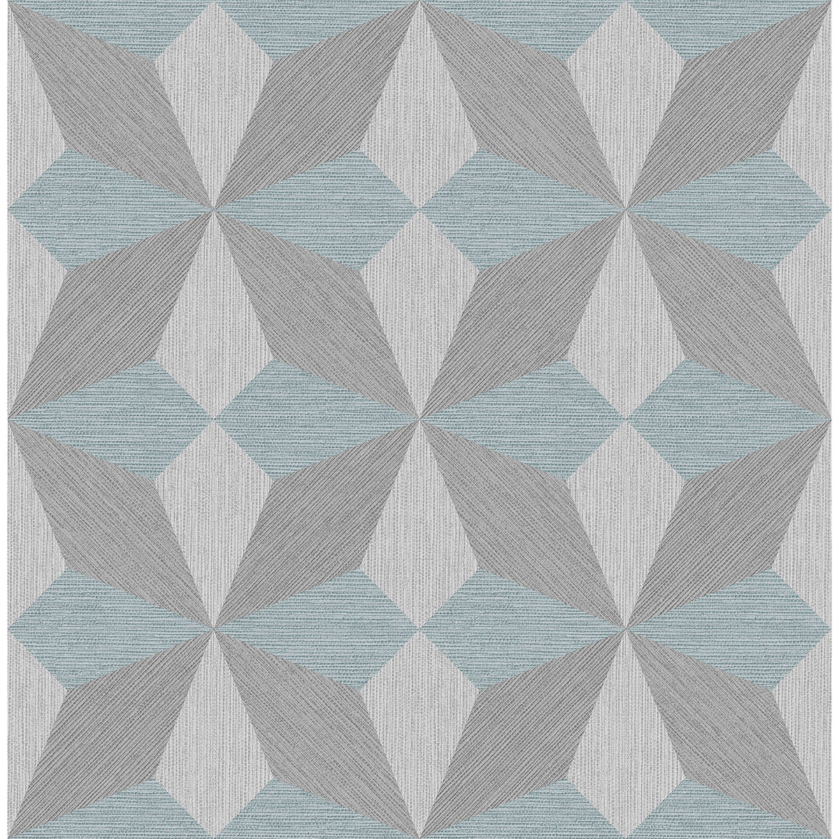 Brewster Wallcovering-Valiant Light Blue Faux Grasscloth Mosaic Wallpaper