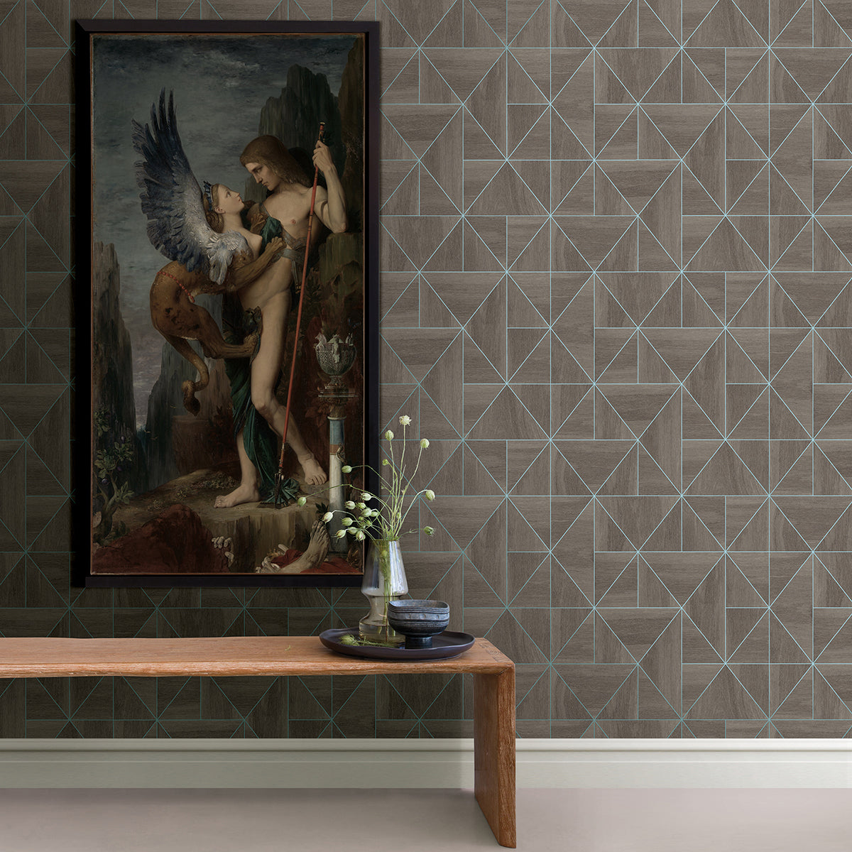 Cheverny Brown Wood Tile Wallpaper - Brewster Wallcovering