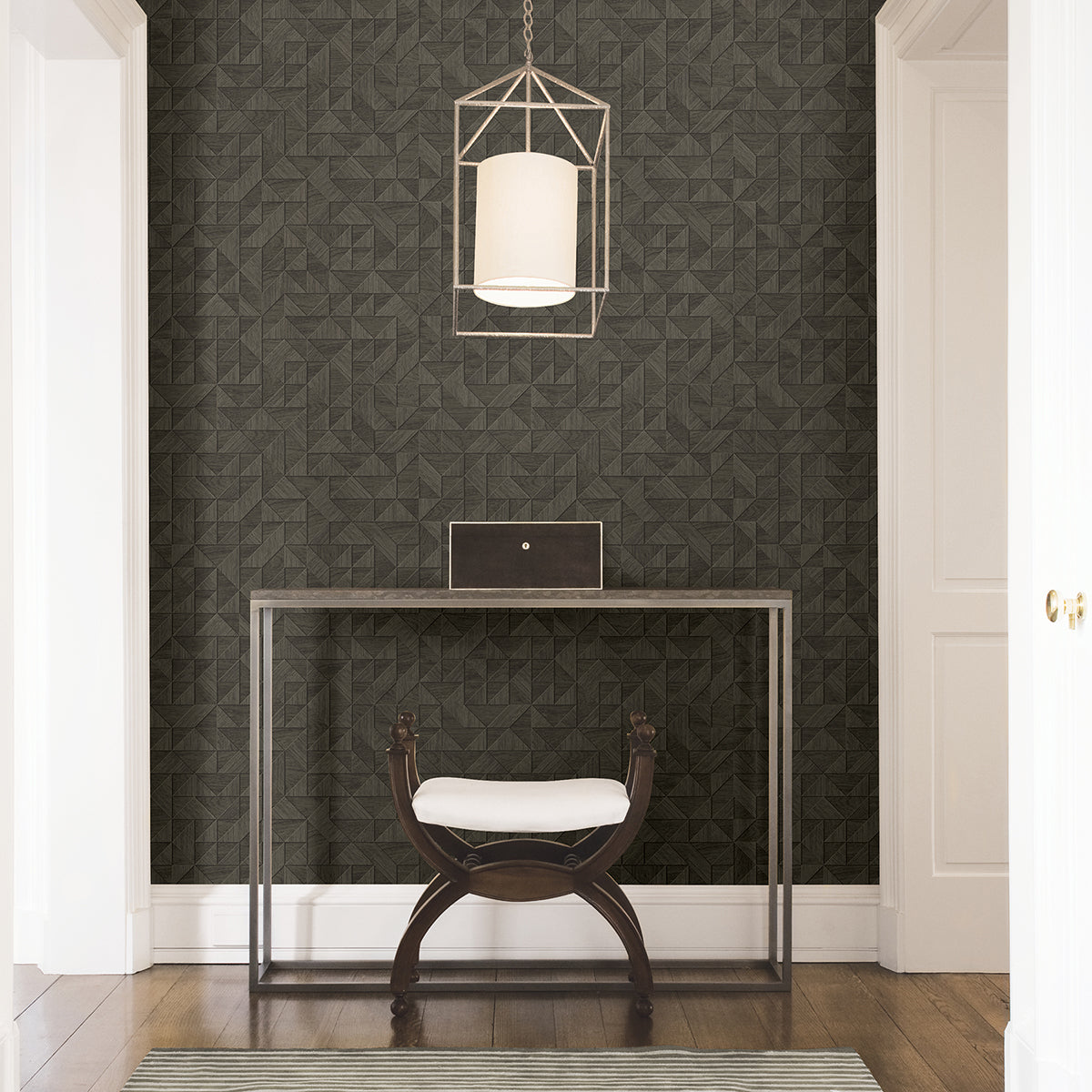 Gallerie Black Triangle Geometric Wallpaper  | Brewster Wallcovering - The WorkRm