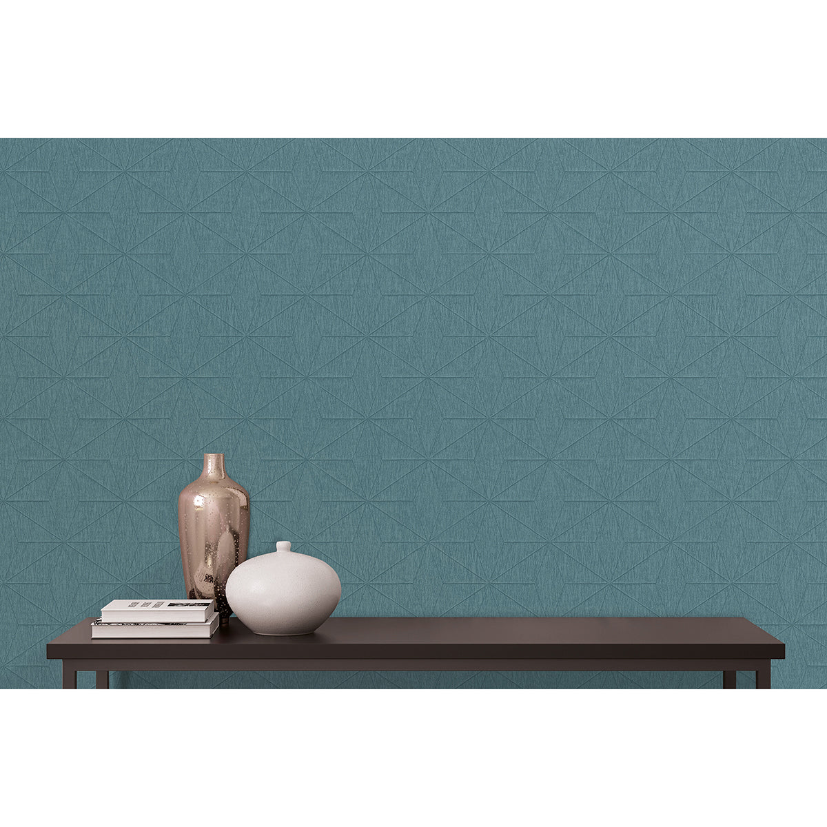 Bernice Teal Diamond Geometric Wallpaper  | Brewster Wallcovering - The WorkRm