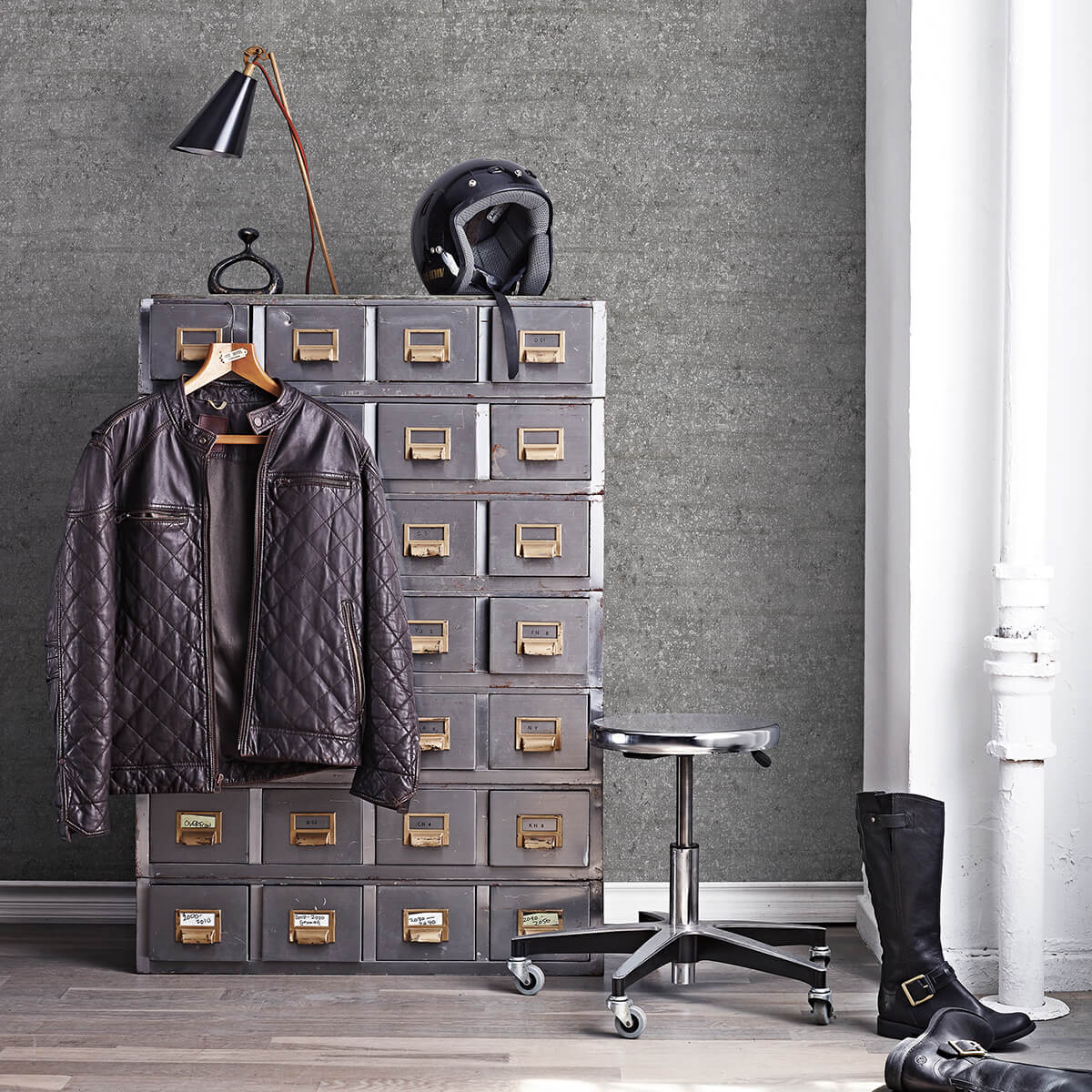 Travertine Dark Grey Patina Texture Wallpaper - York Wallcoverings - 2945-2770 - York Wallcoverings Wallpaper