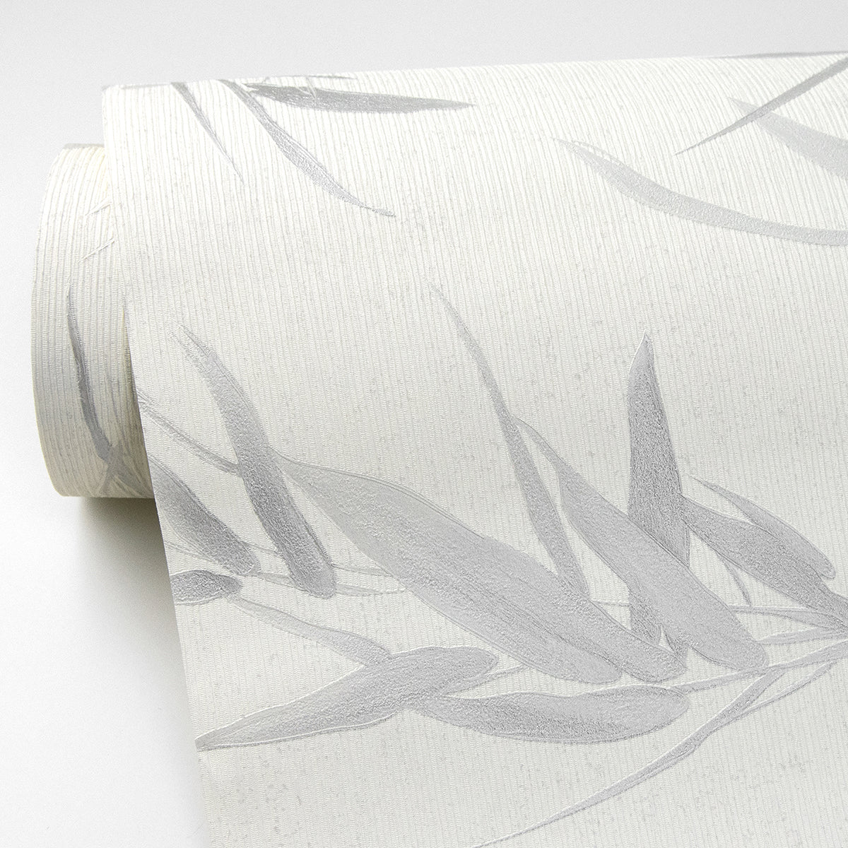 Hali Light Grey Fronds Wallpaper - Brewster Wallcovering