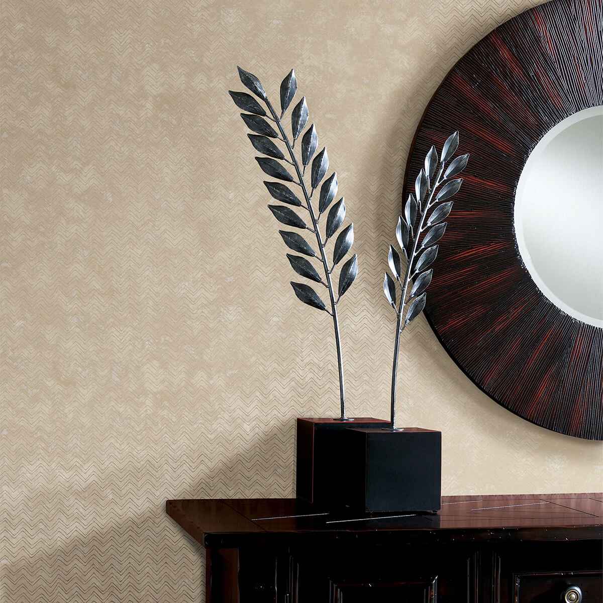 Luna Copper Distressed Chevron Wallpaper - York Wallcoverings - 2927-00603 - York Wallcoverings Wallpaper