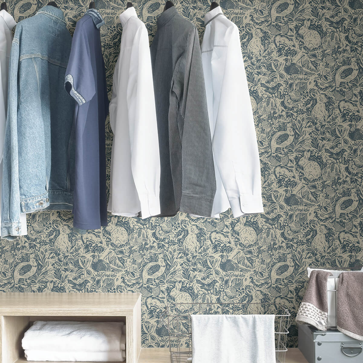 Blue Terrene Peel and Stick Wallpaper - York Wallcoverings - NUS3622 - York Wallcoverings Wallpaper
