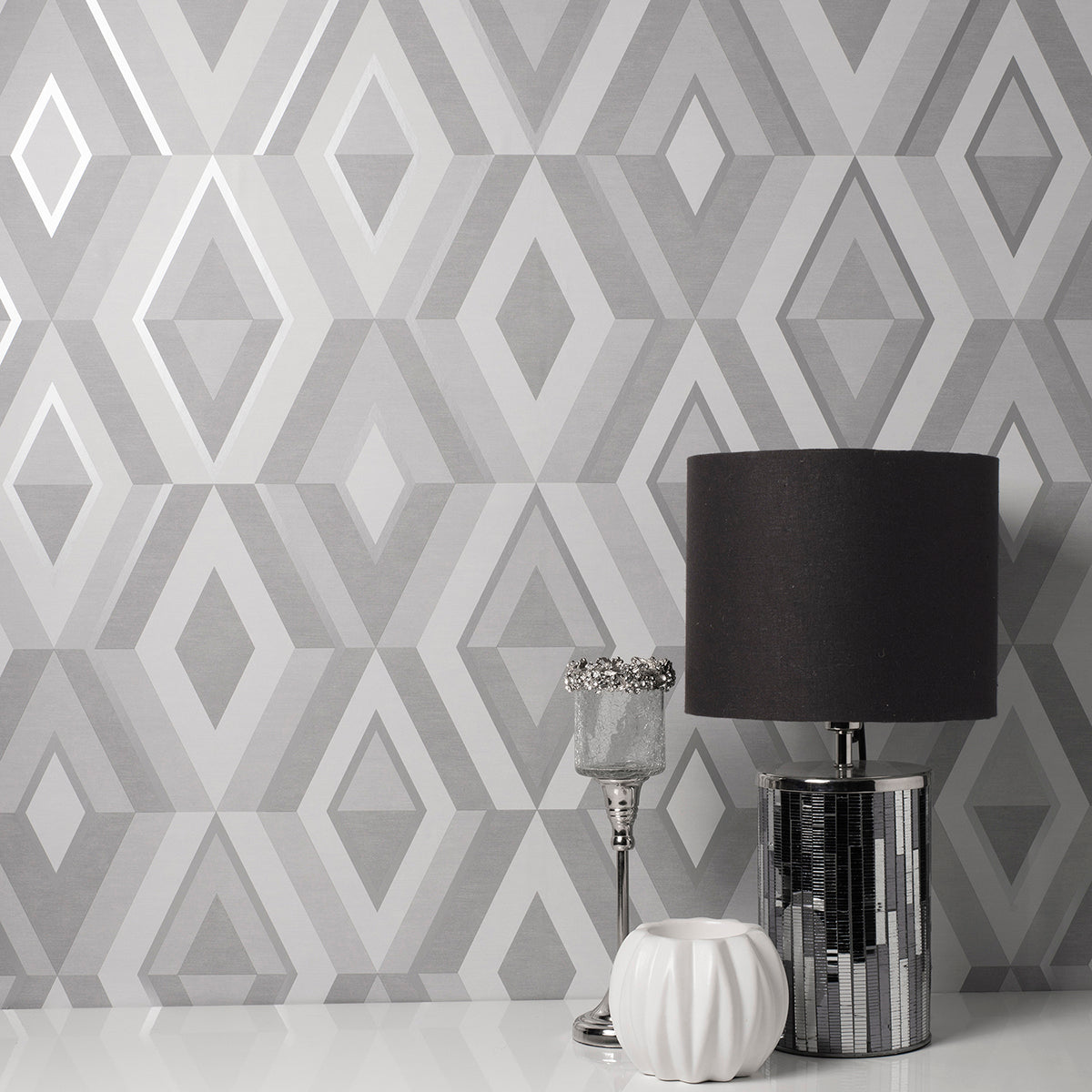 Shard Stone Geometric Wallpaper - Brewster Wallcovering