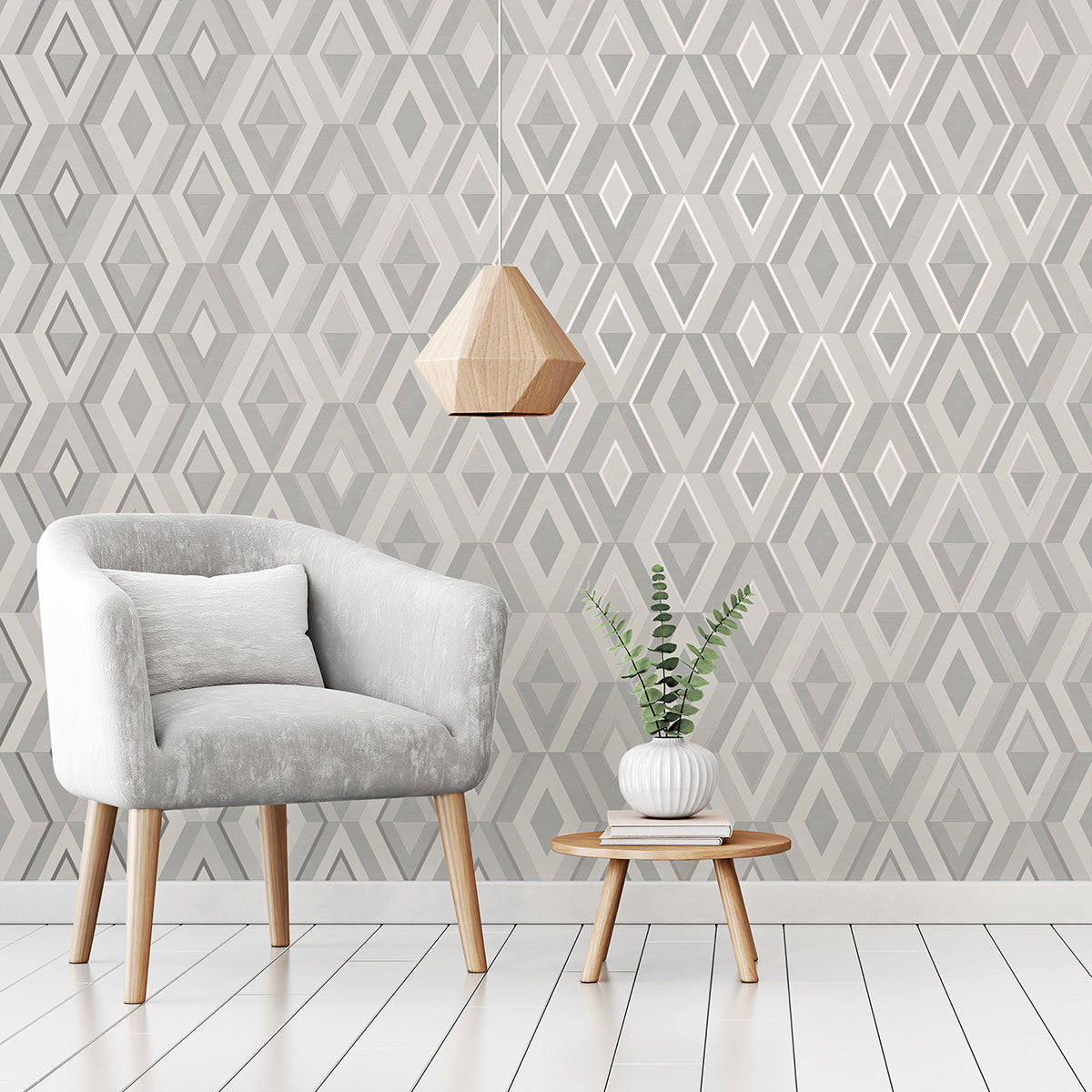 Shard Stone Geometric Wallpaper - Brewster Wallcovering