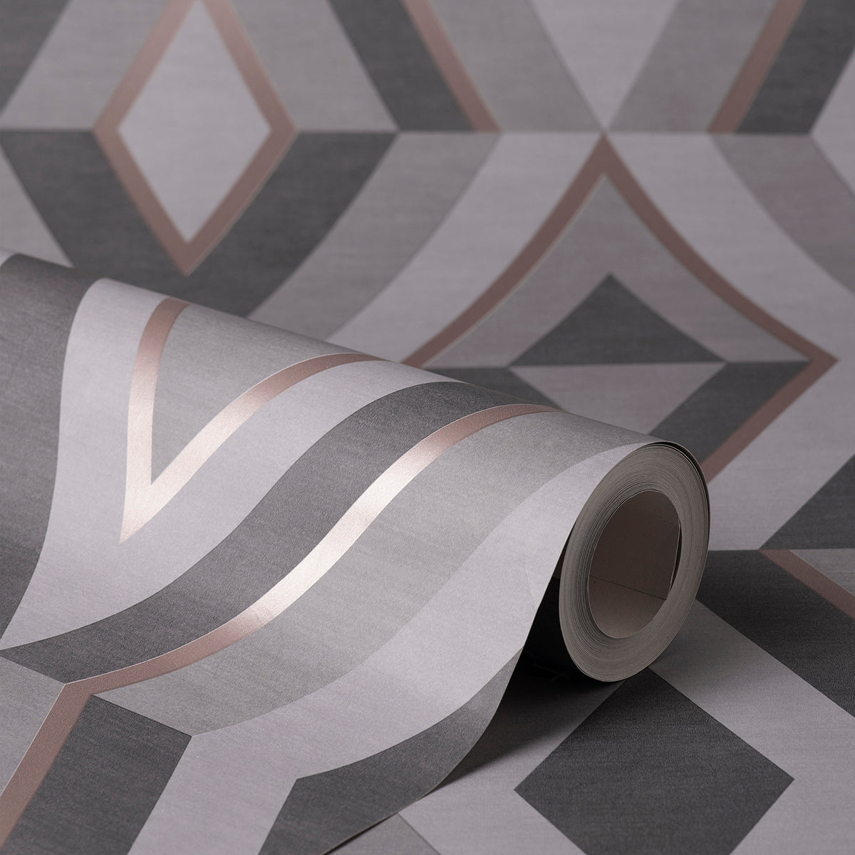 Shard Charcoal Geometric Wallpaper - Brewster Wallcovering